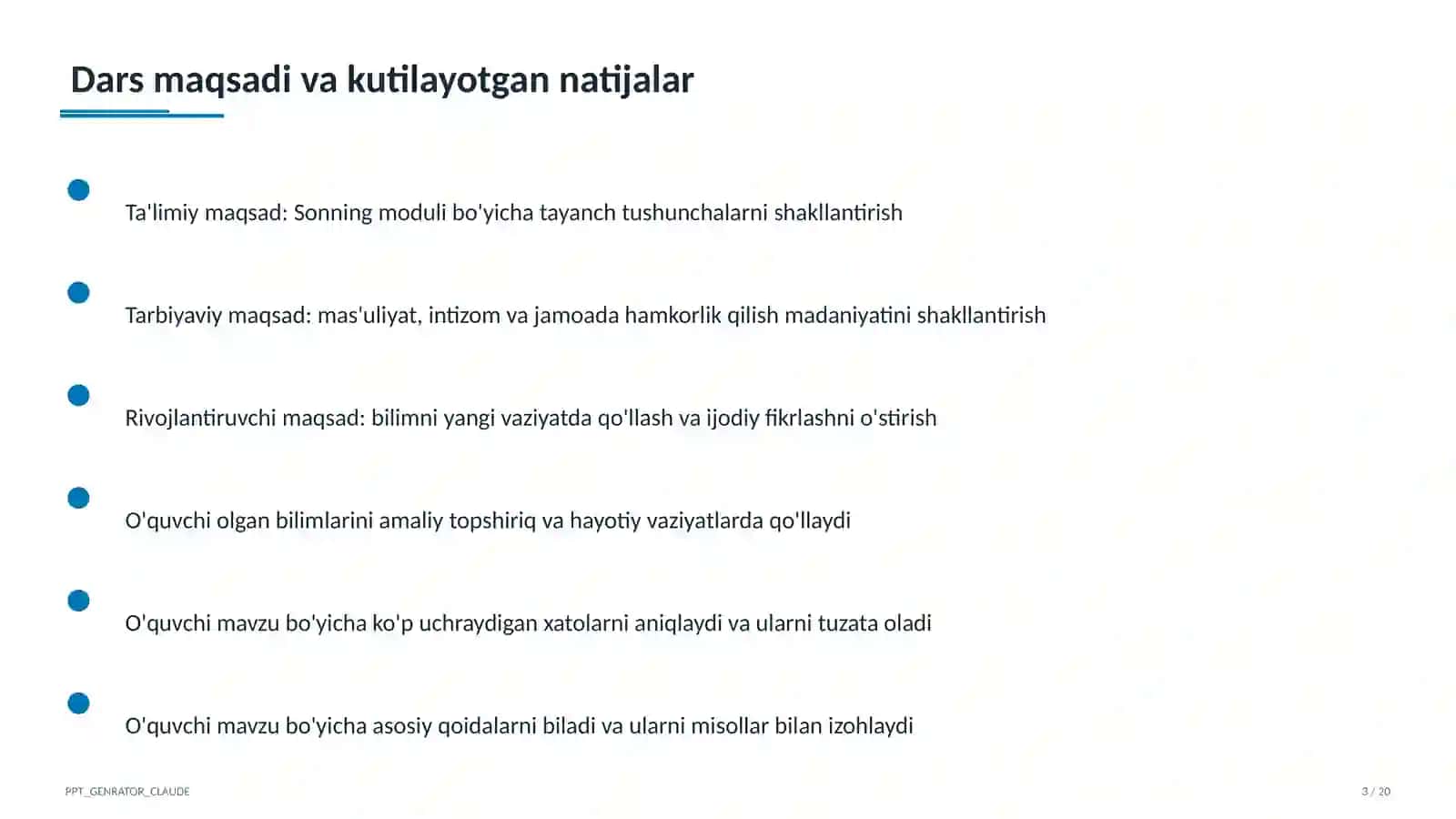Sonning moduli (6-sinf) 3