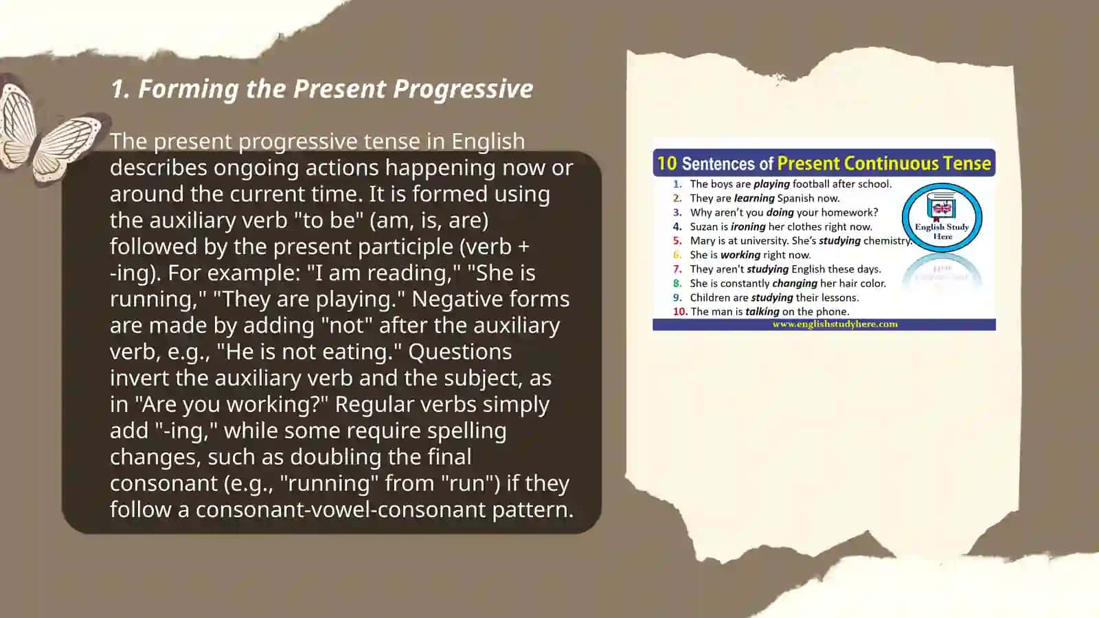 Present Progressive tense 3