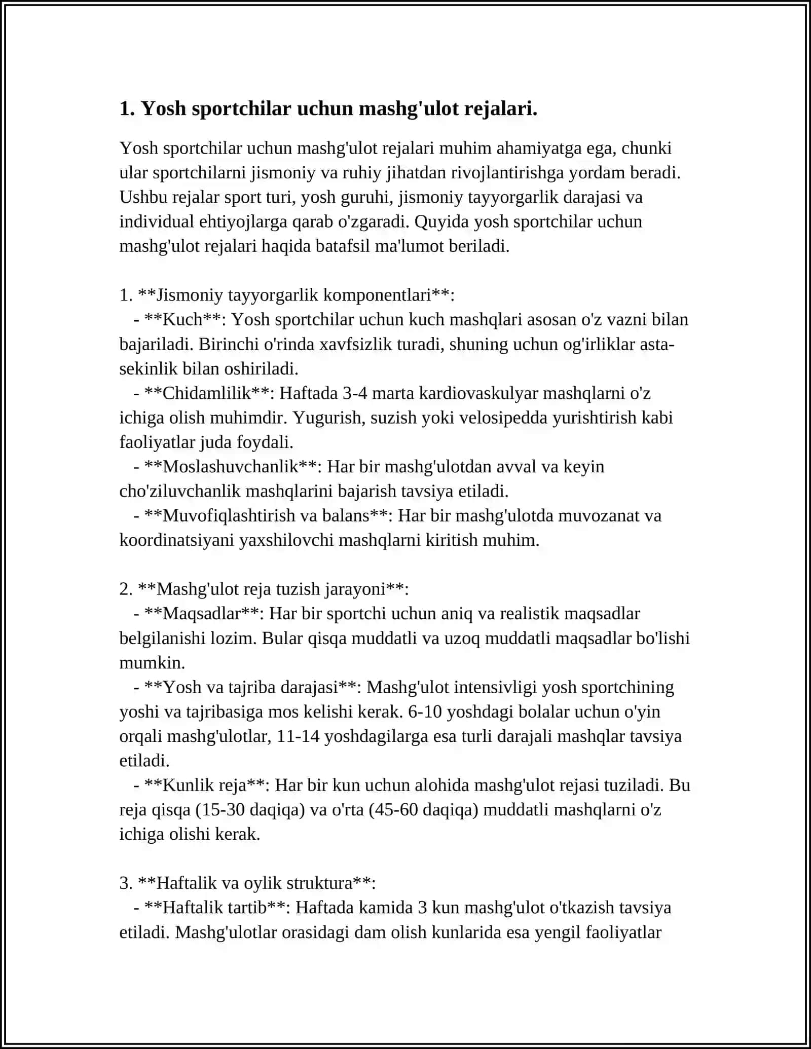 SIZNING SPORT TURINGIZDA YOSH SPORTCHILARNING MASHQLAR BILAN SHUG'ULLANISH XUSUSIYATI 3