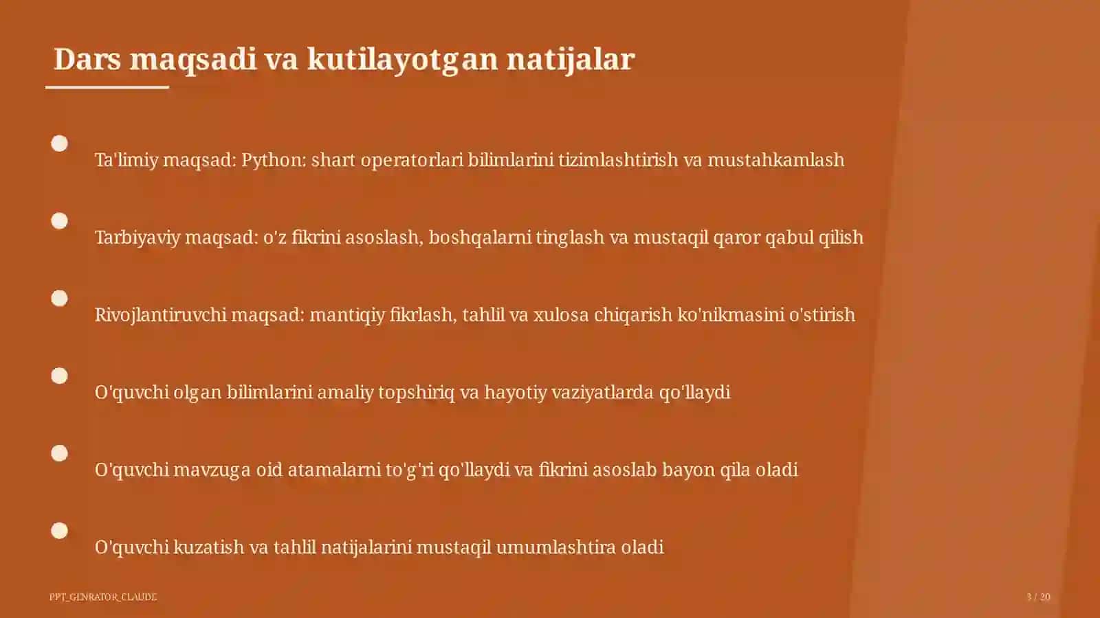 Python: shart operatorlari (8-sinf) 3