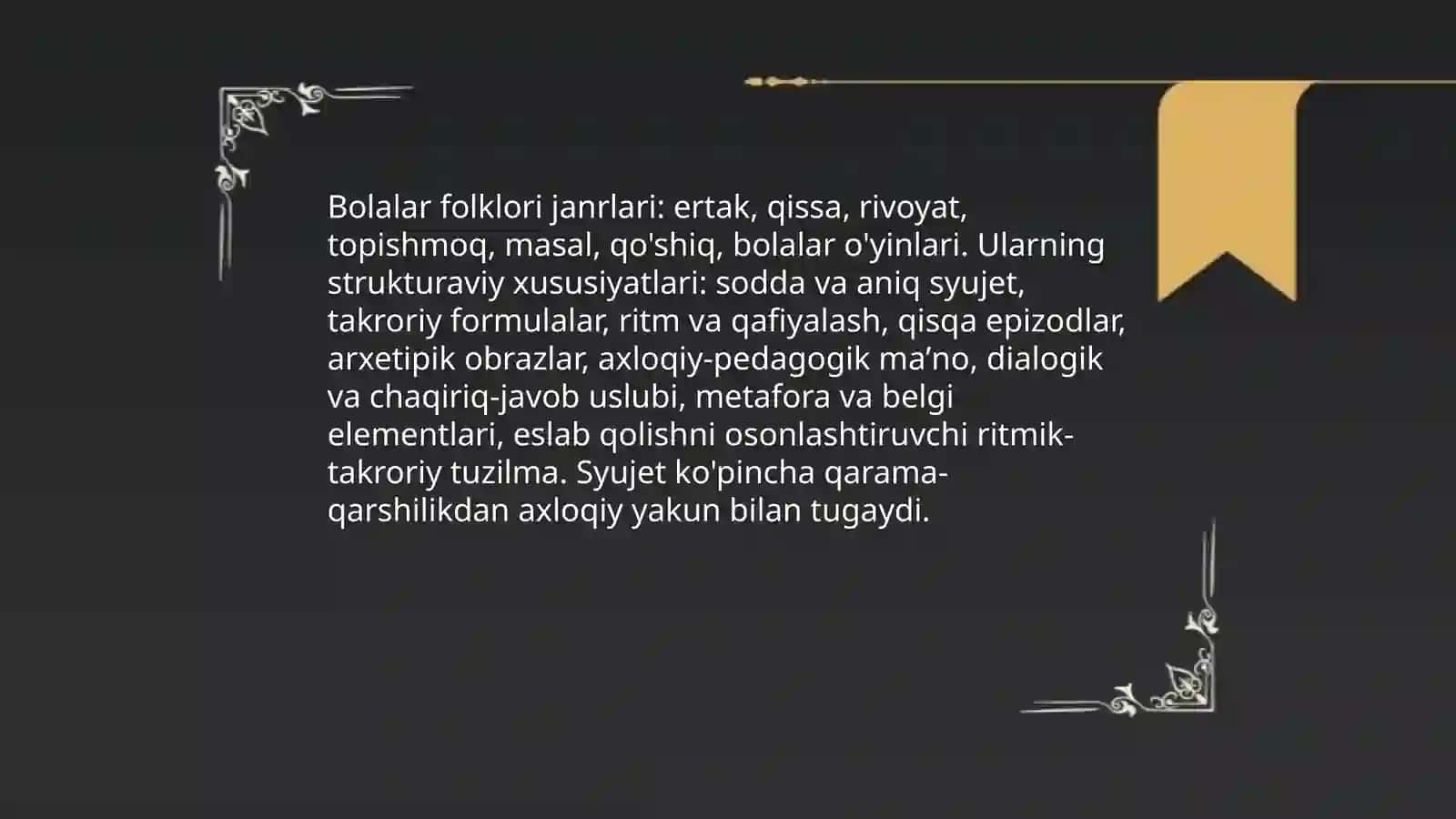 Bolalar folklori janrlari va ularning oʻziga xos jihatlari 3