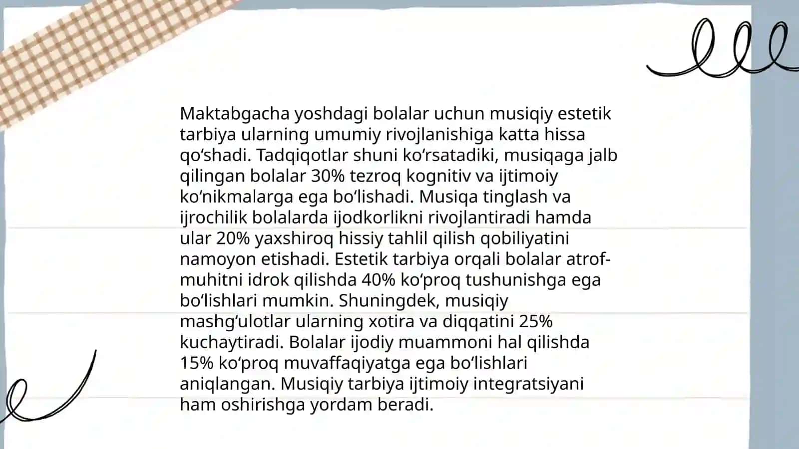 Maktabgacha yoshdagi bolalarda estetik tarbiya berishda musiqaning o‘rni 3