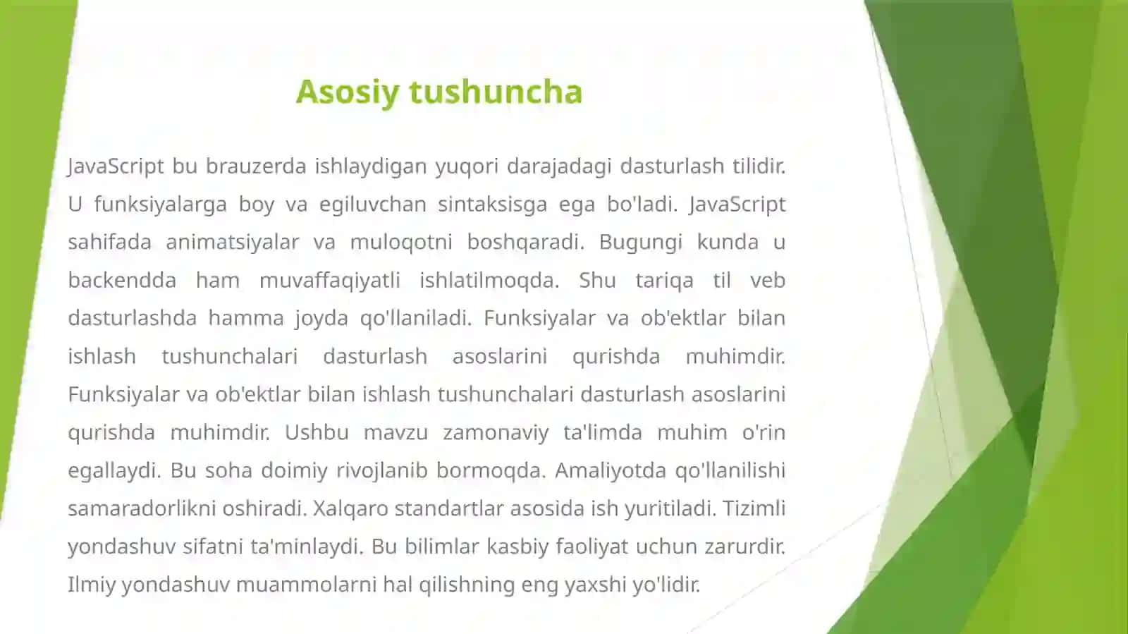 JavaScript Dasturlash Tilining Veb-Dasturlashdagi O'rni 3
