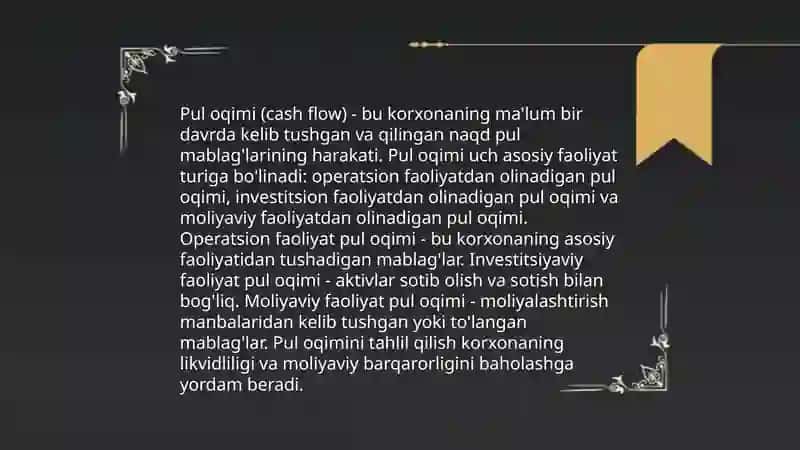 Pul oqimi tahlili 3