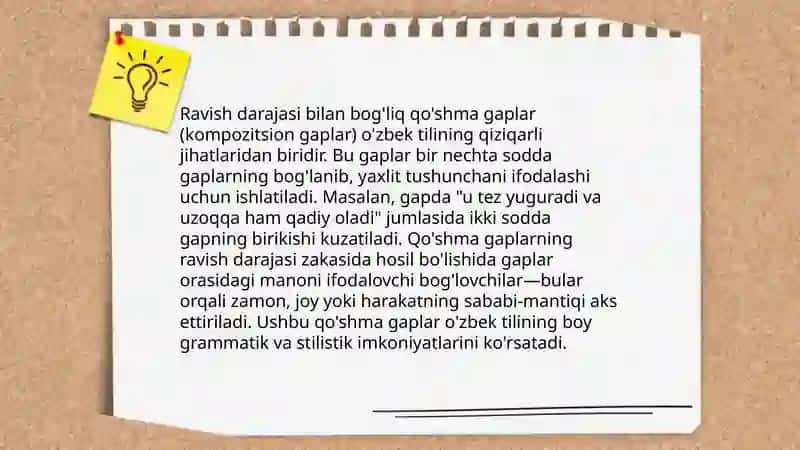 Ravish daraja miqdor payt oʻrin ergash gapli qoʻshma gap 3