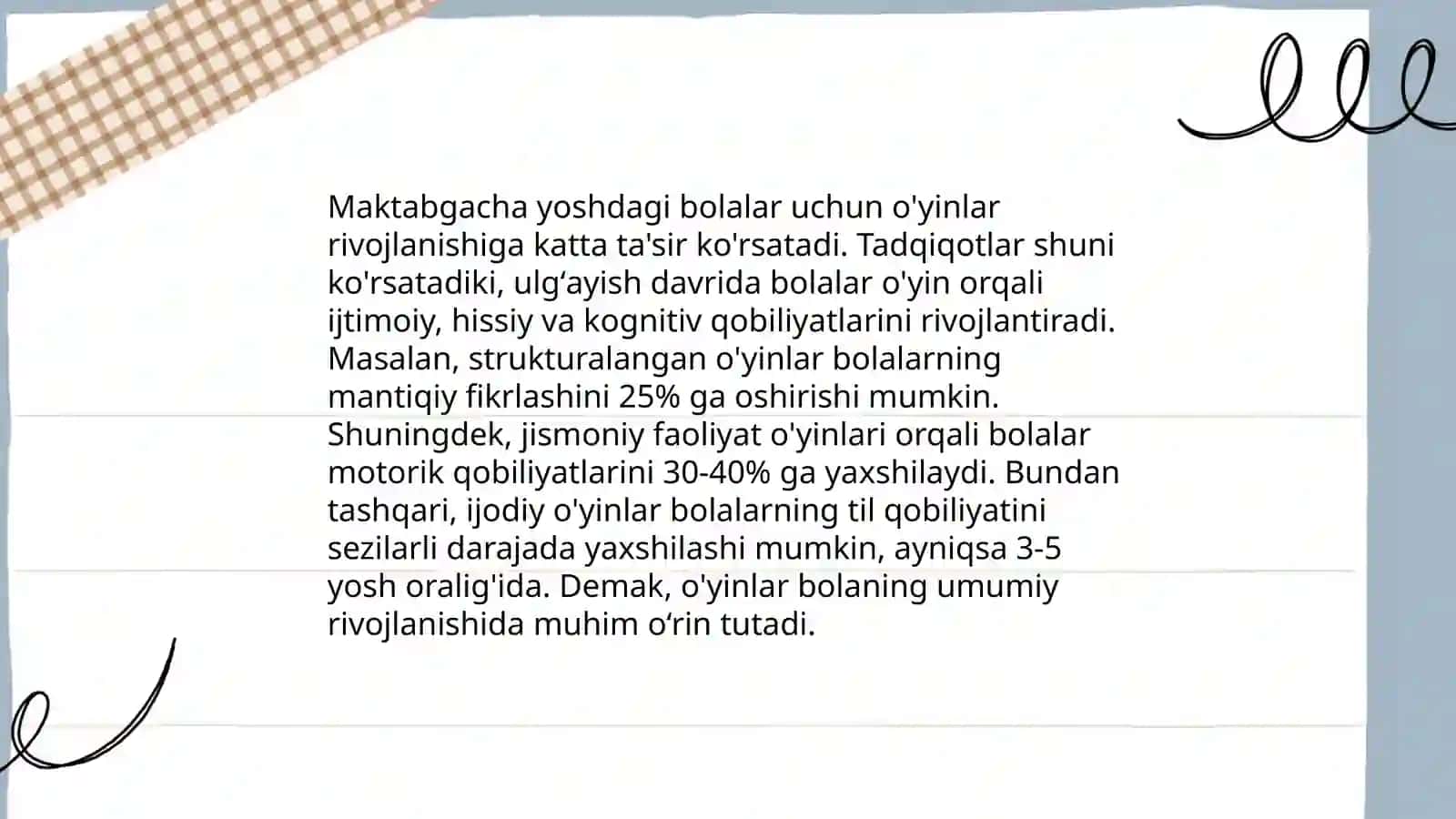 Òyin maktabgacha yoshdagi bolaning yetakchi faoliyati sifatida 3