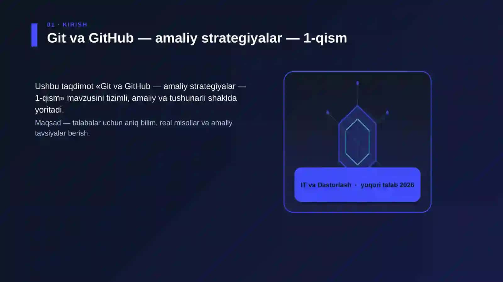 Git va GitHub — amaliy strategiyalar — 1-qism 3