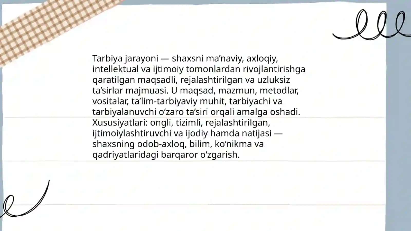 Tarbiya jarayonining mohiyati va mazmuni 3