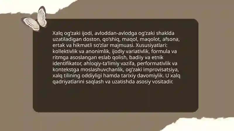 Xalq og‘zaki ijodi xalq qadriyatlarining tarkibiy qismi sifatida 3
