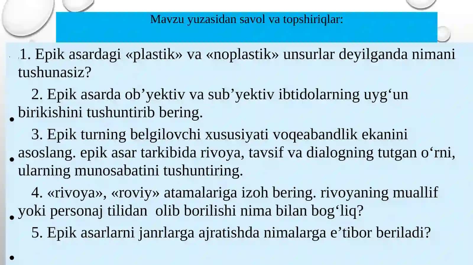Epik TURVAUNING Janrlari 3