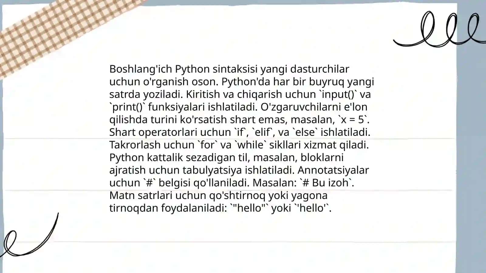 Python dasturlash tilida skill dasturlar tuzish 3