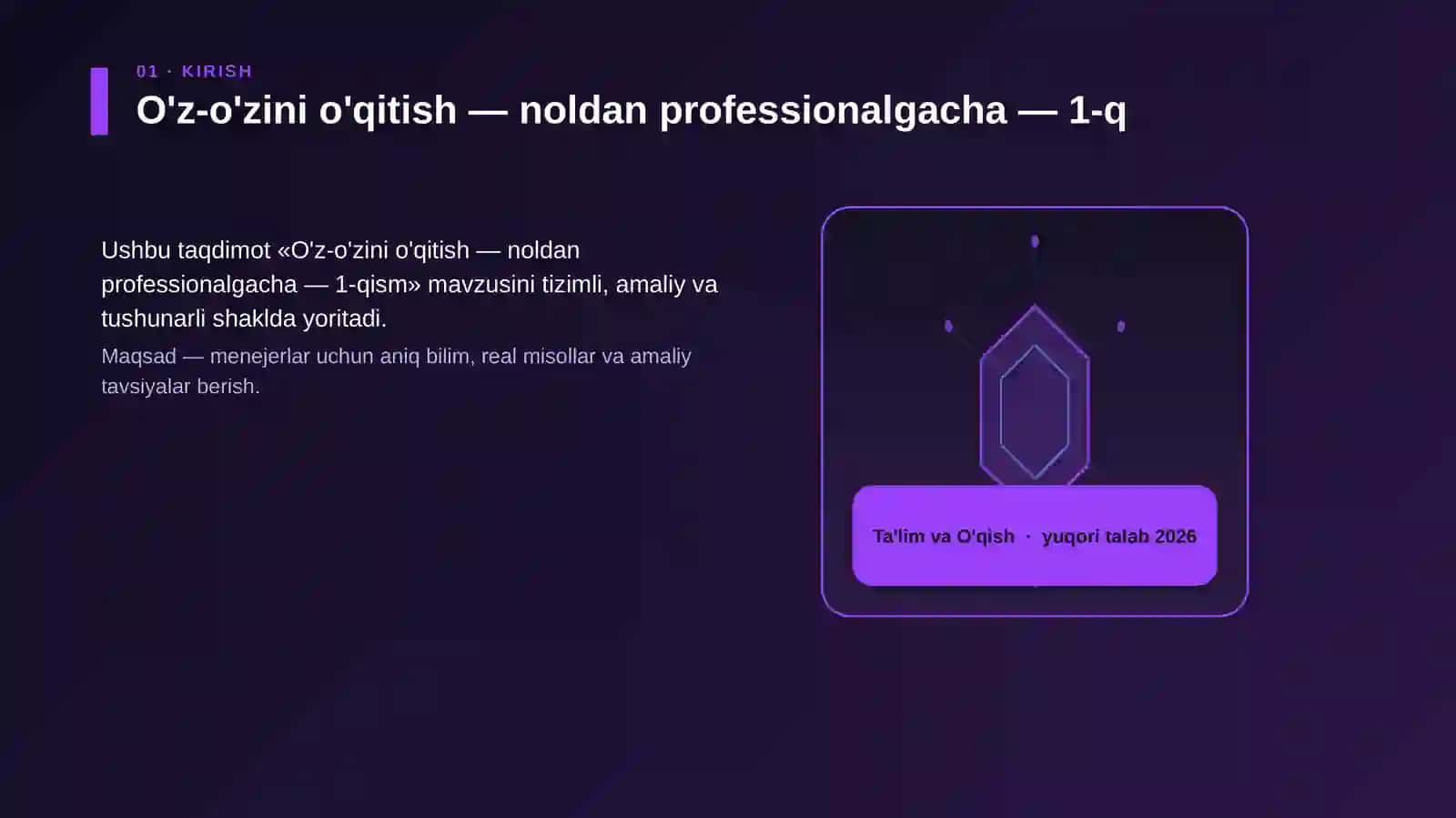 O'z-o'zini o'qitish — noldan professionalgacha — 1-qism 3