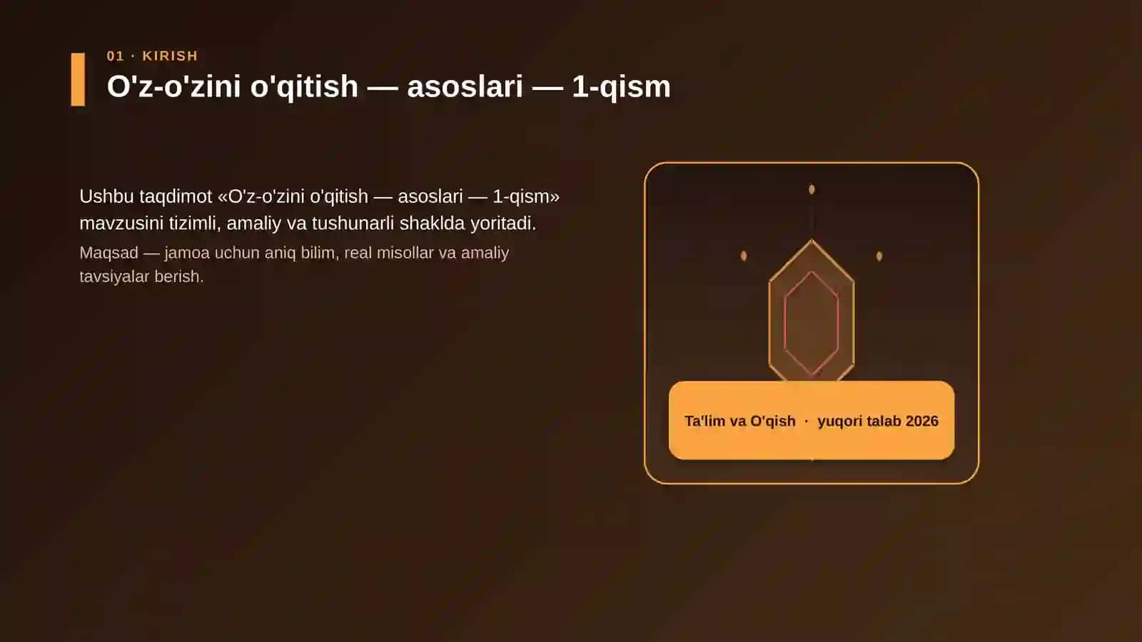 O'z-o'zini o'qitish — asoslari — 1-qism 3