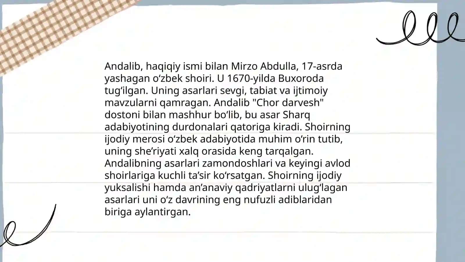 Andalib ijodiy merosi 3