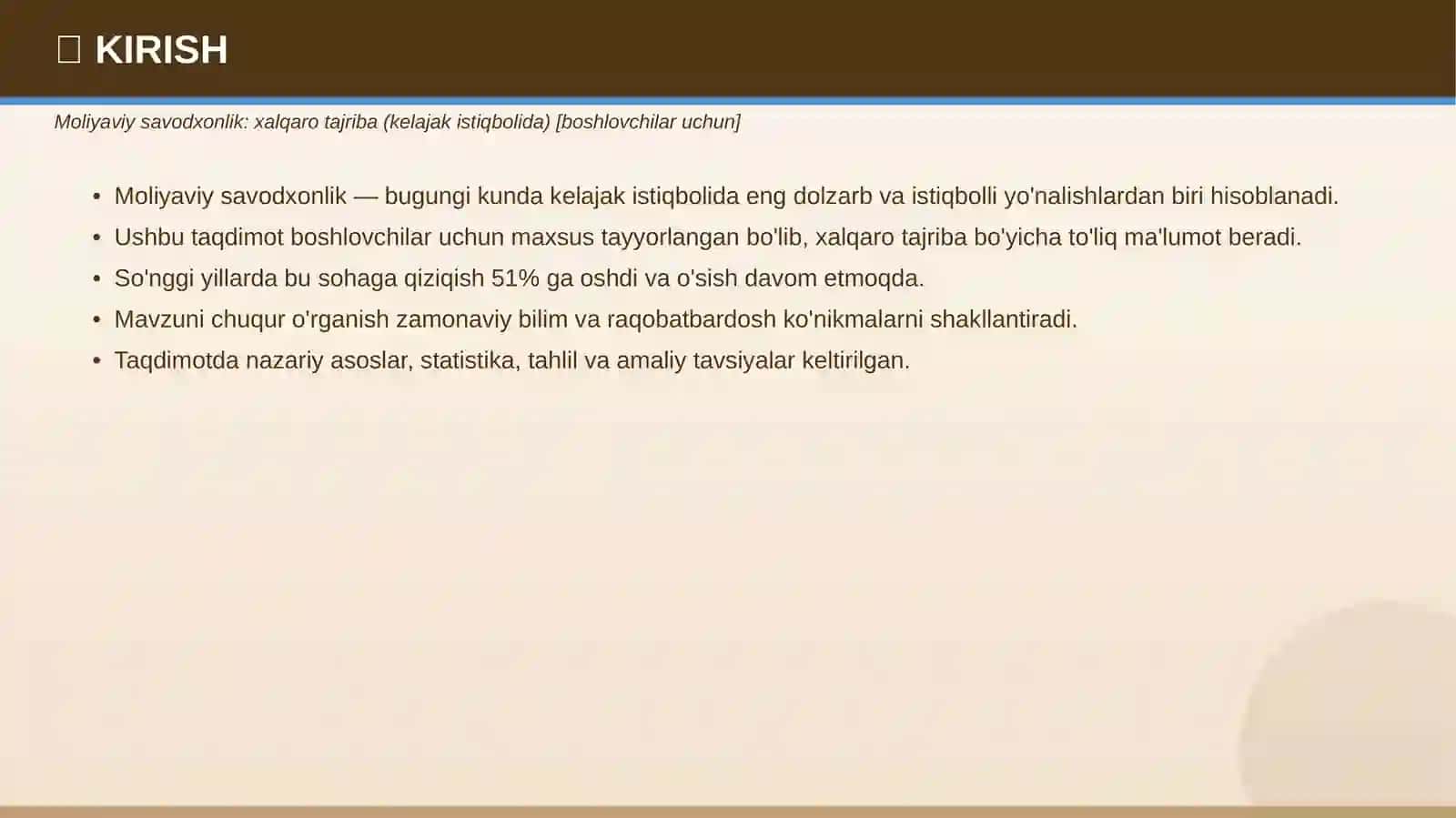 MOLIYAVIY SAVODXONLIK 3