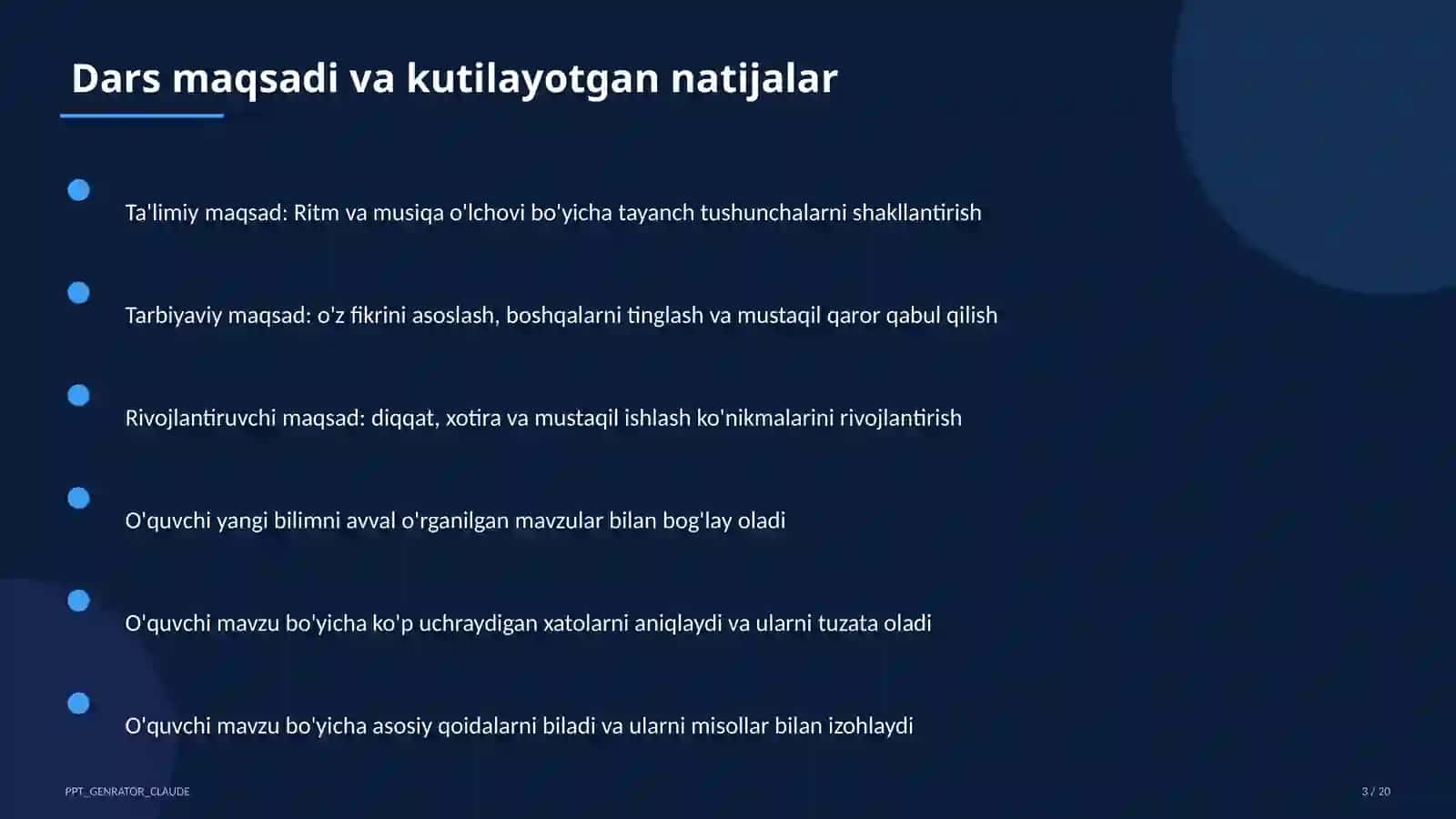 Ritm va musiqa o'lchovi (3-sinf) 3