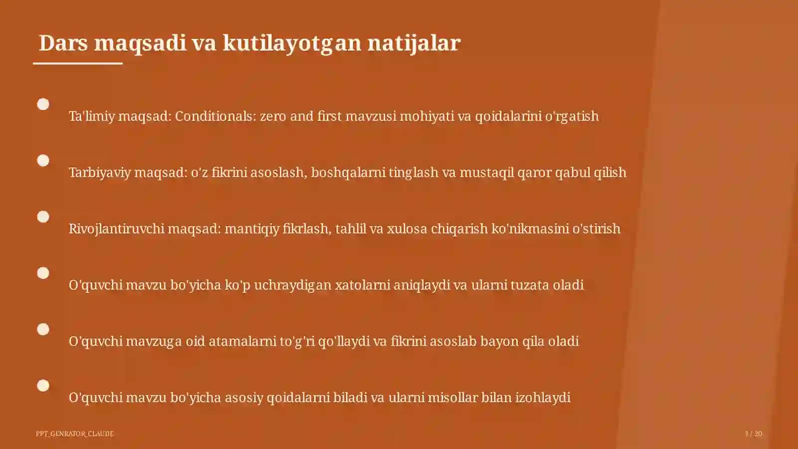 Conditionals: zero and first (8-sinf) 3