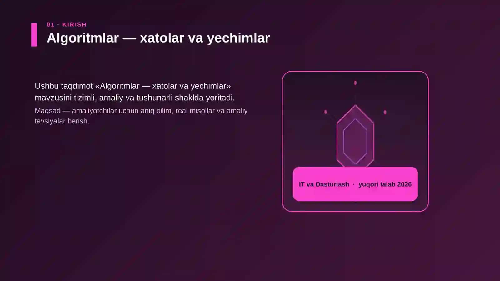 Algoritmlar — xatolar va yechimlar 3