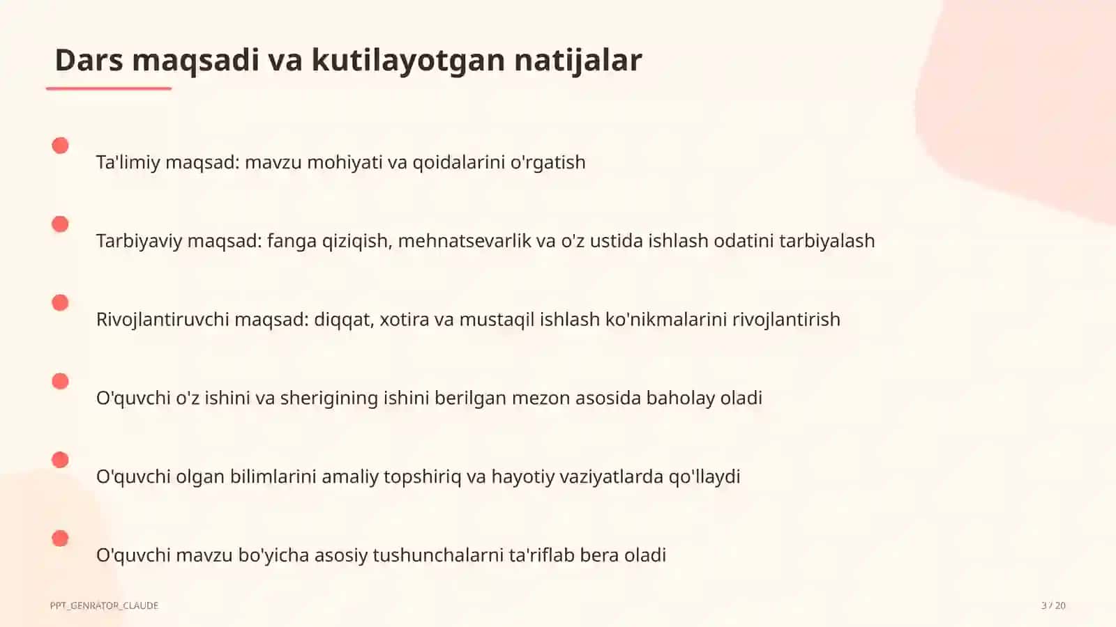 Comparative and superlative adjectives (6-sinf) 3