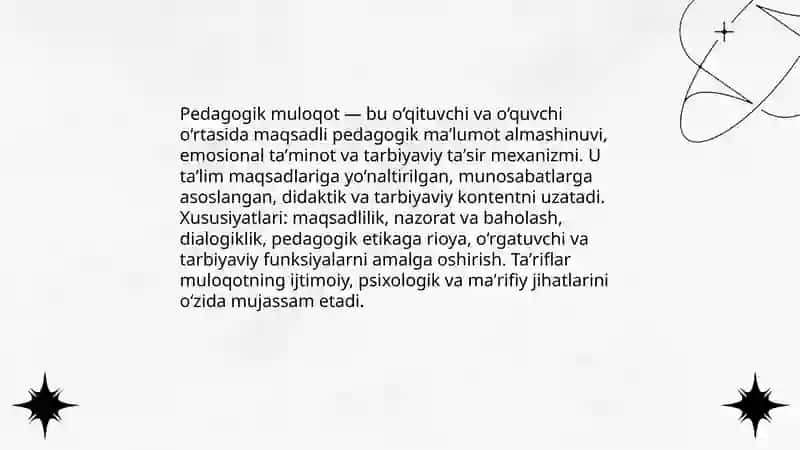 Pedagogik muloqotni o'ziga xos xususyatlari va funkisyalari 3