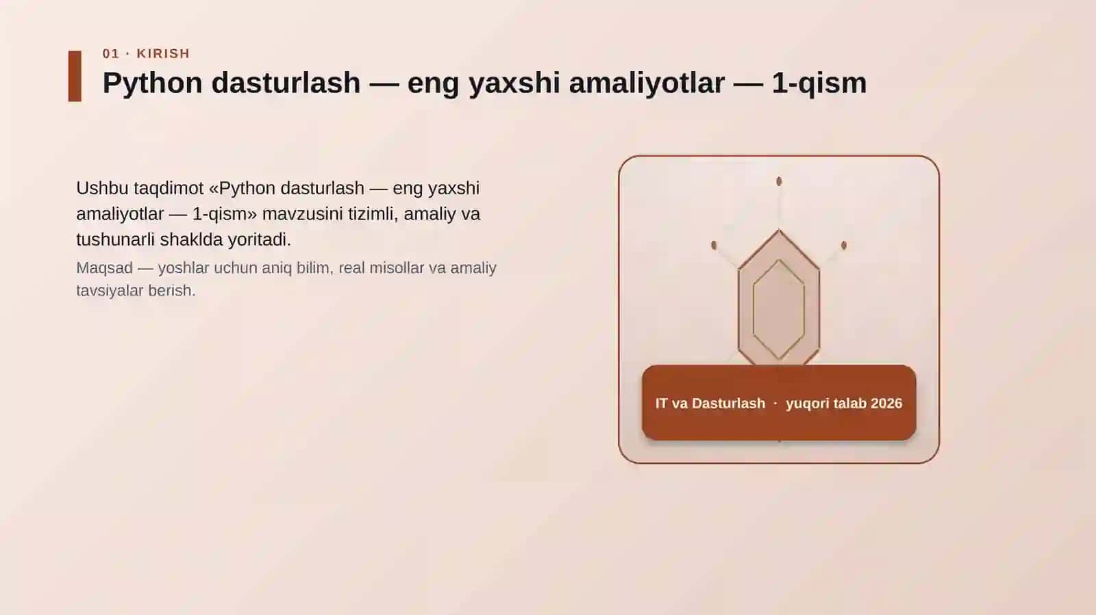 Python dasturlash — eng yaxshi amaliyotlar — 1-qism 3