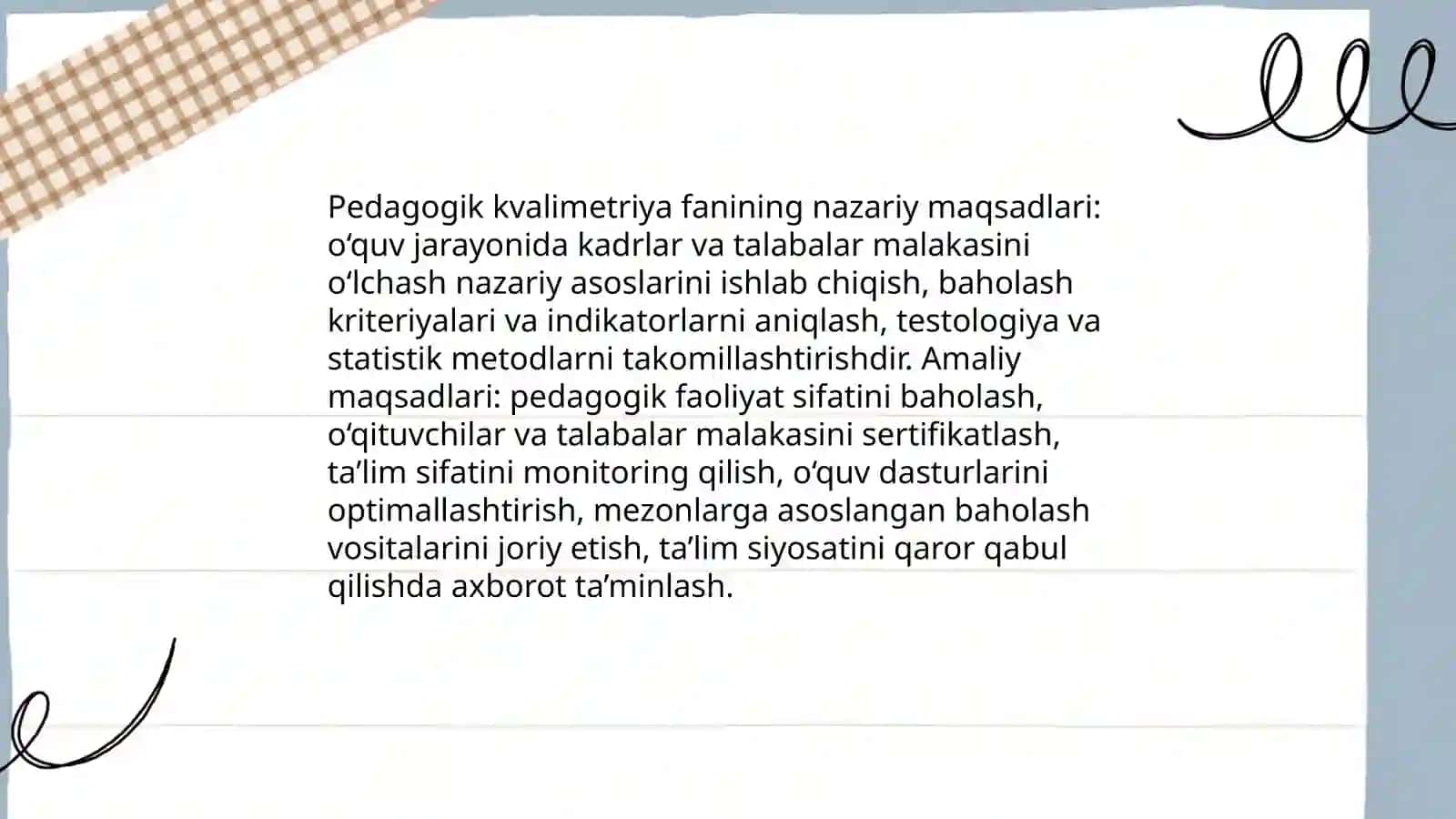 Pedagogik kvalimetriya fanining maqsad va vazifalari 3