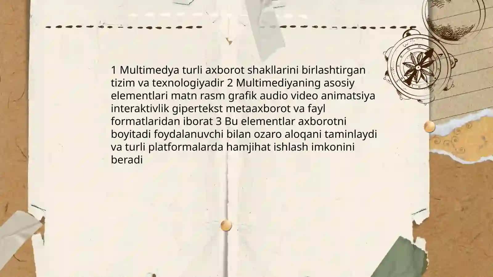 Ahborot tehnalogiyalarida Multimedya tehnalogiyalari 3