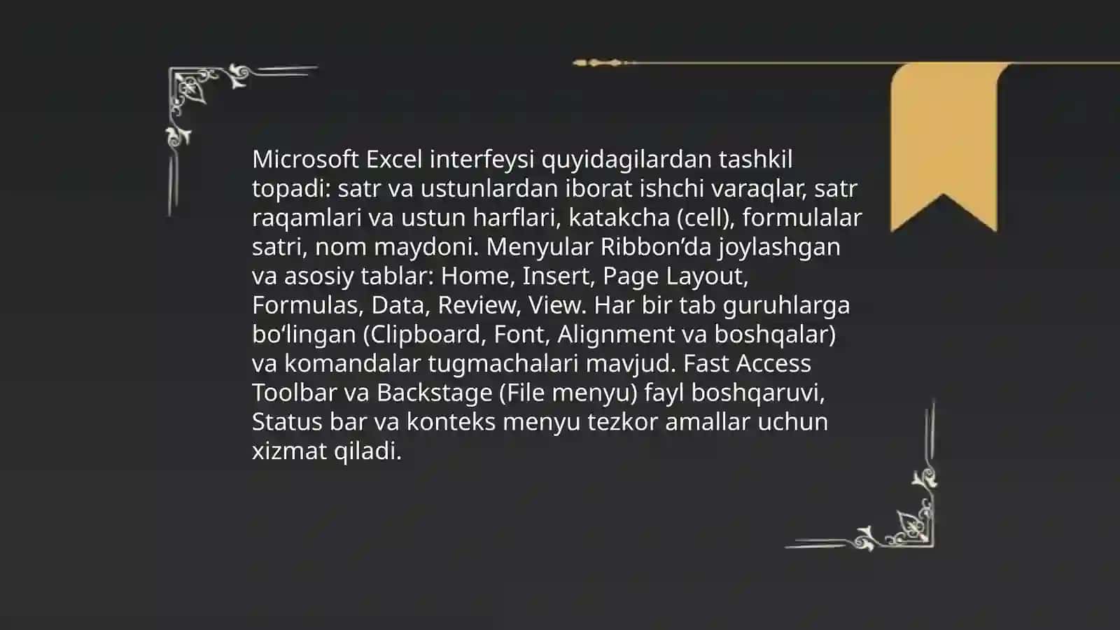 Microsoft Excel dasturida ishlash 3