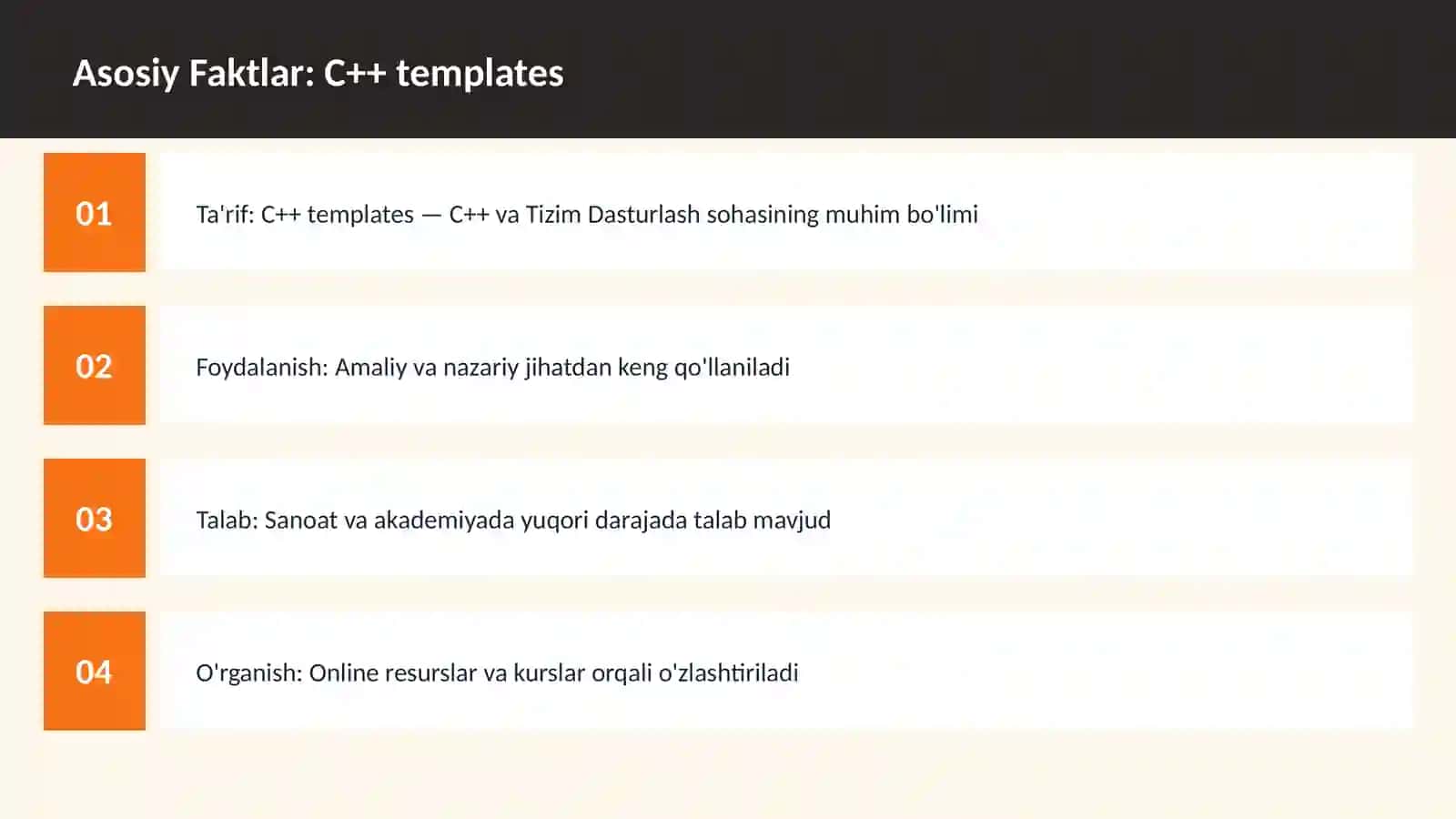 C++ VA TIZIM DASTURLASH 3