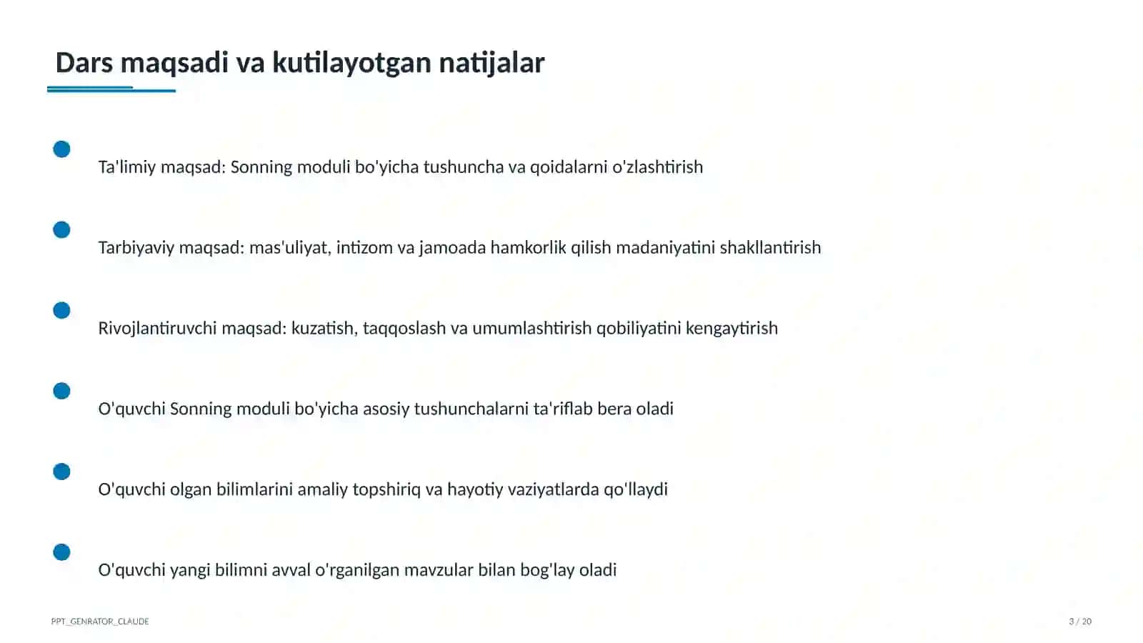 Sonning moduli (6-sinf) 3