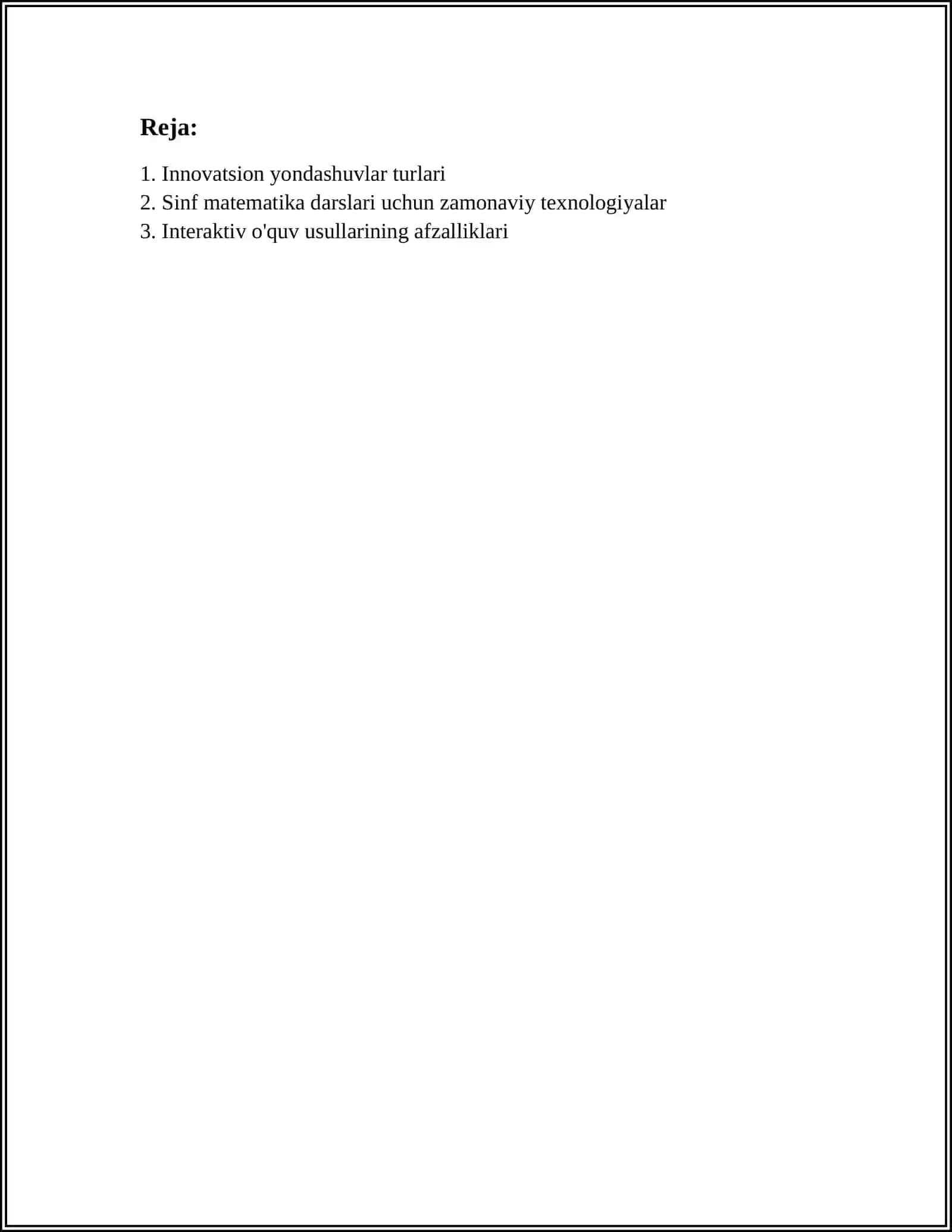 1-SINF MATEMATIKA DARSLARIDA O'QITISHNING INNOVATSION USULLARIDAN FOYDALANISH METODIKASI 3