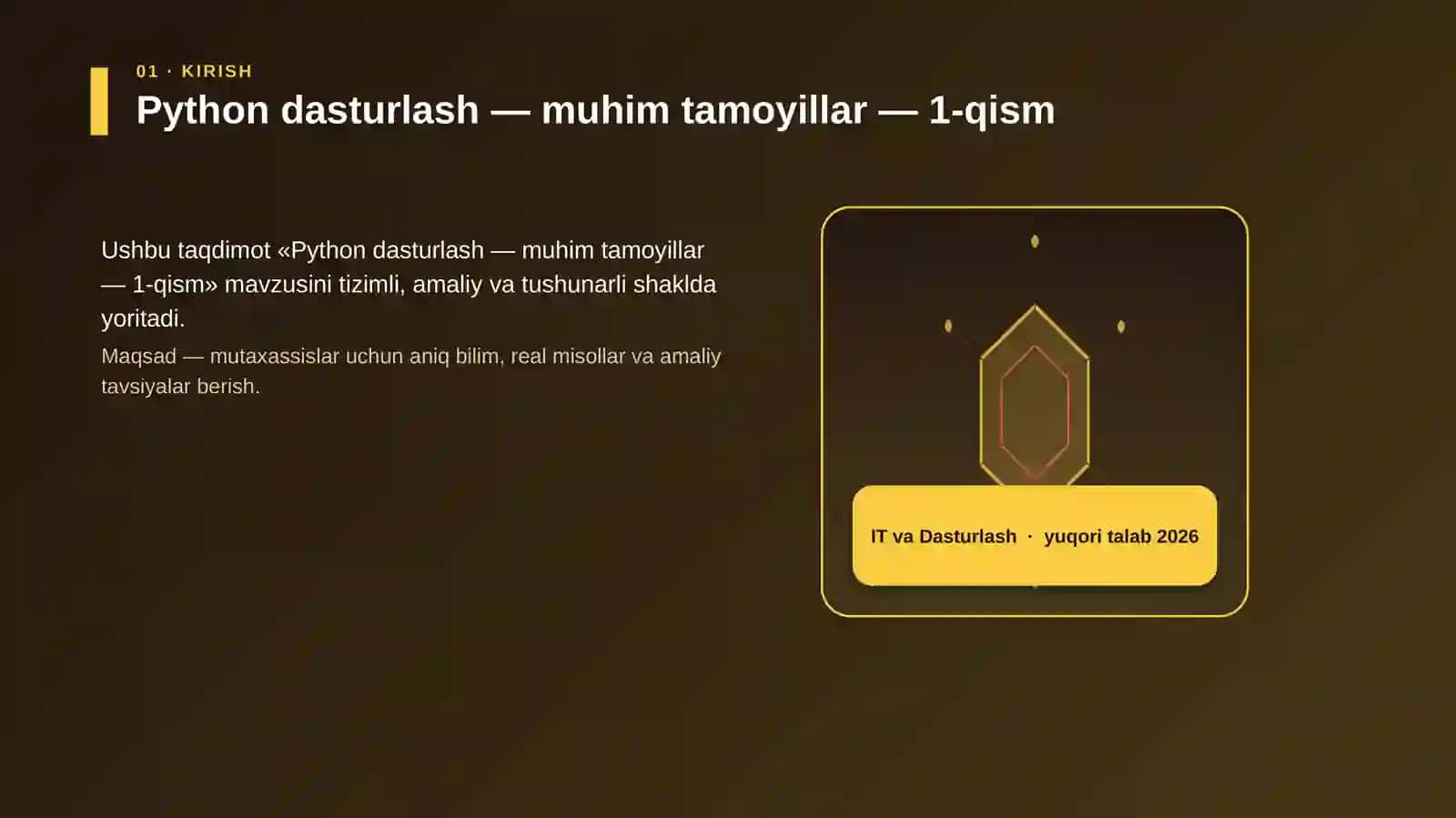 Python dasturlash — muhim tamoyillar — 1-qism 3