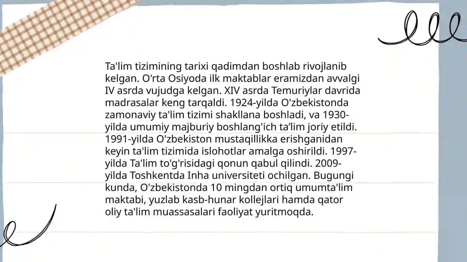 O'zbekiston Respublikasining ta'lim tizimi uning mohiyati 3