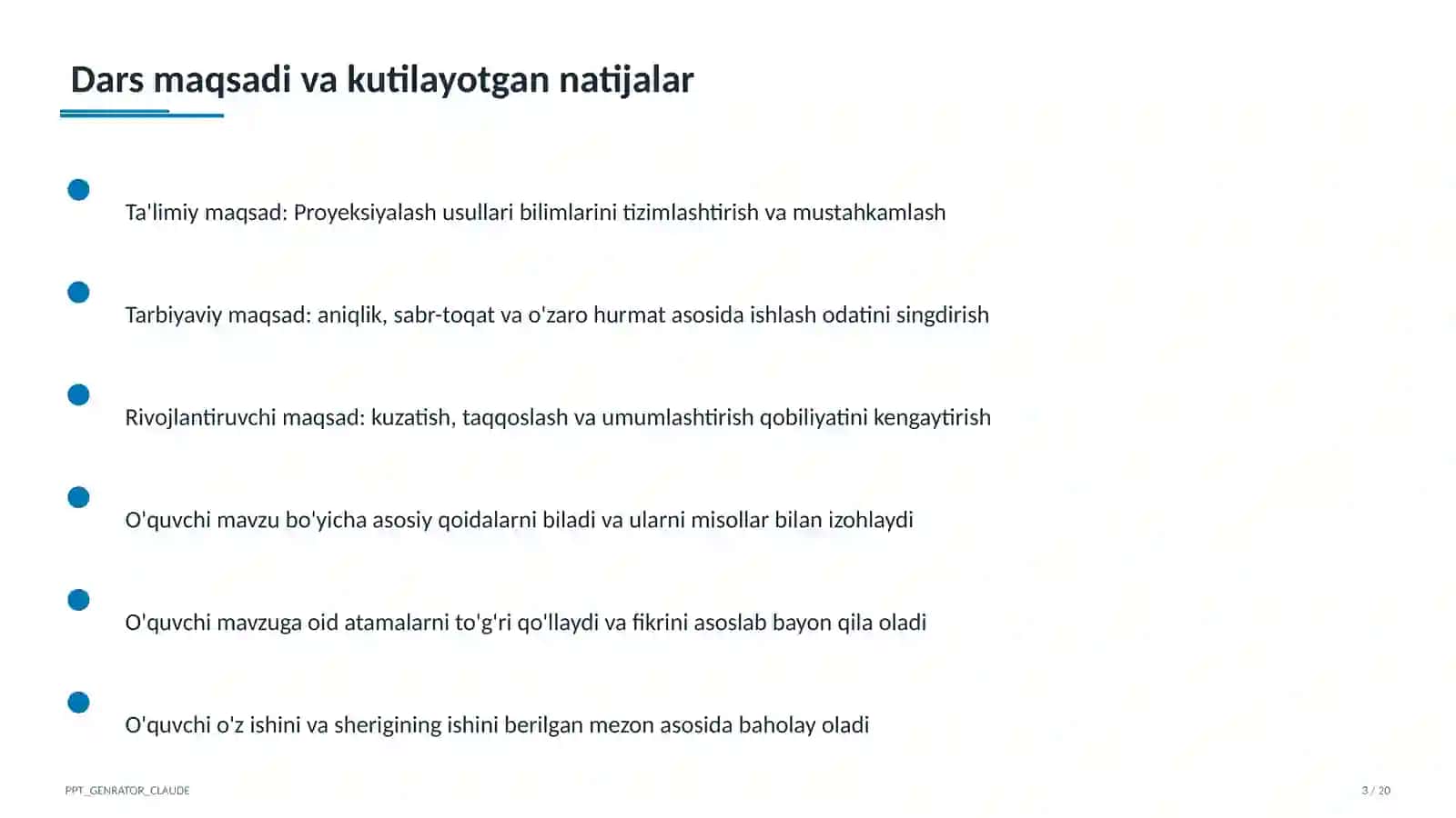 Proyeksiyalash usullari (8-sinf) 3