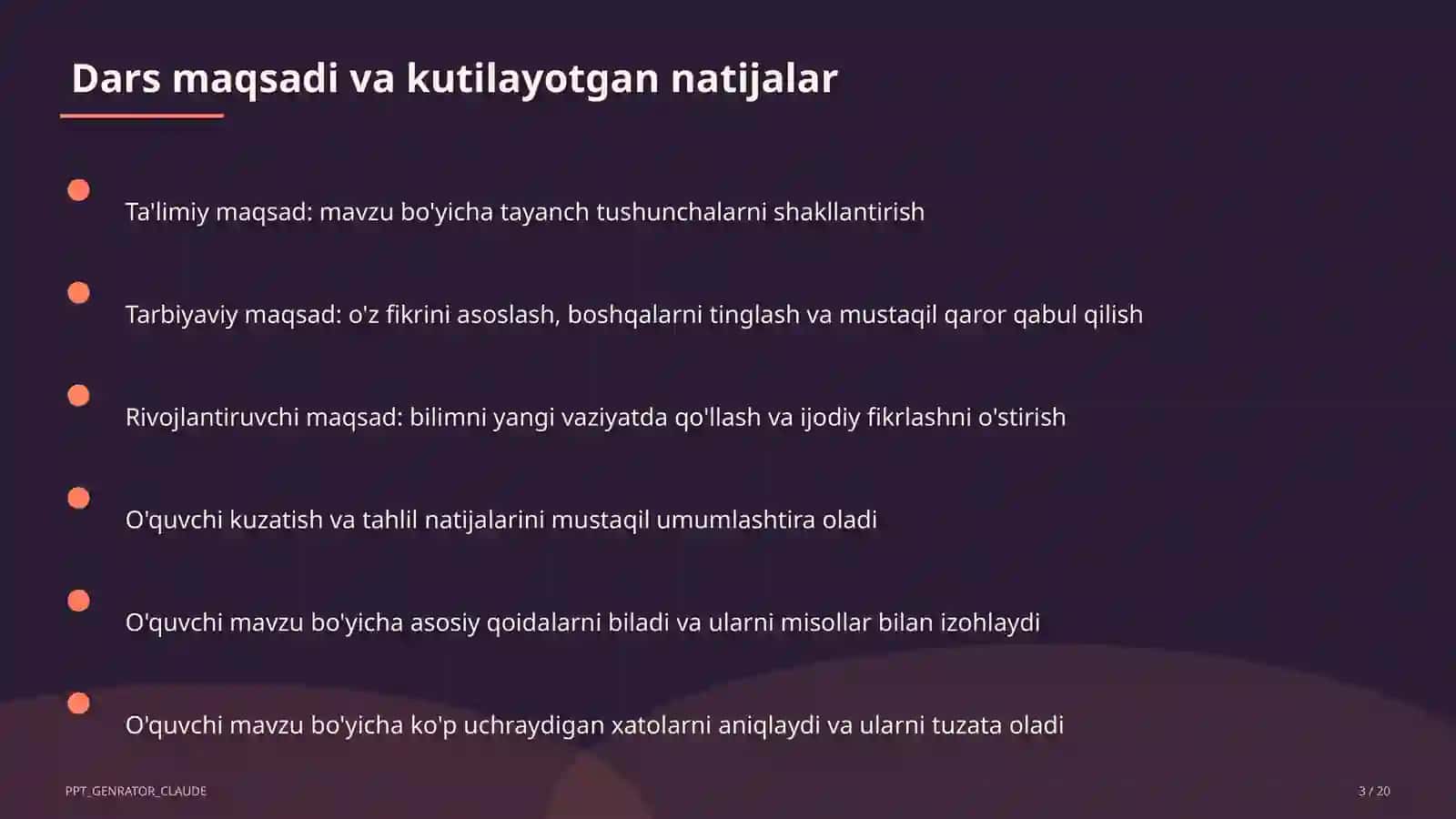 Tasviriy san'at va musiqa (1–7) — ochiq dars uchun 3