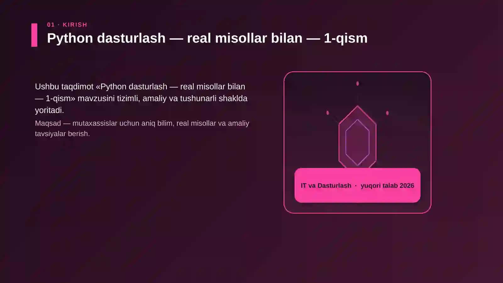Python dasturlash — real misollar bilan — 1-qism 3