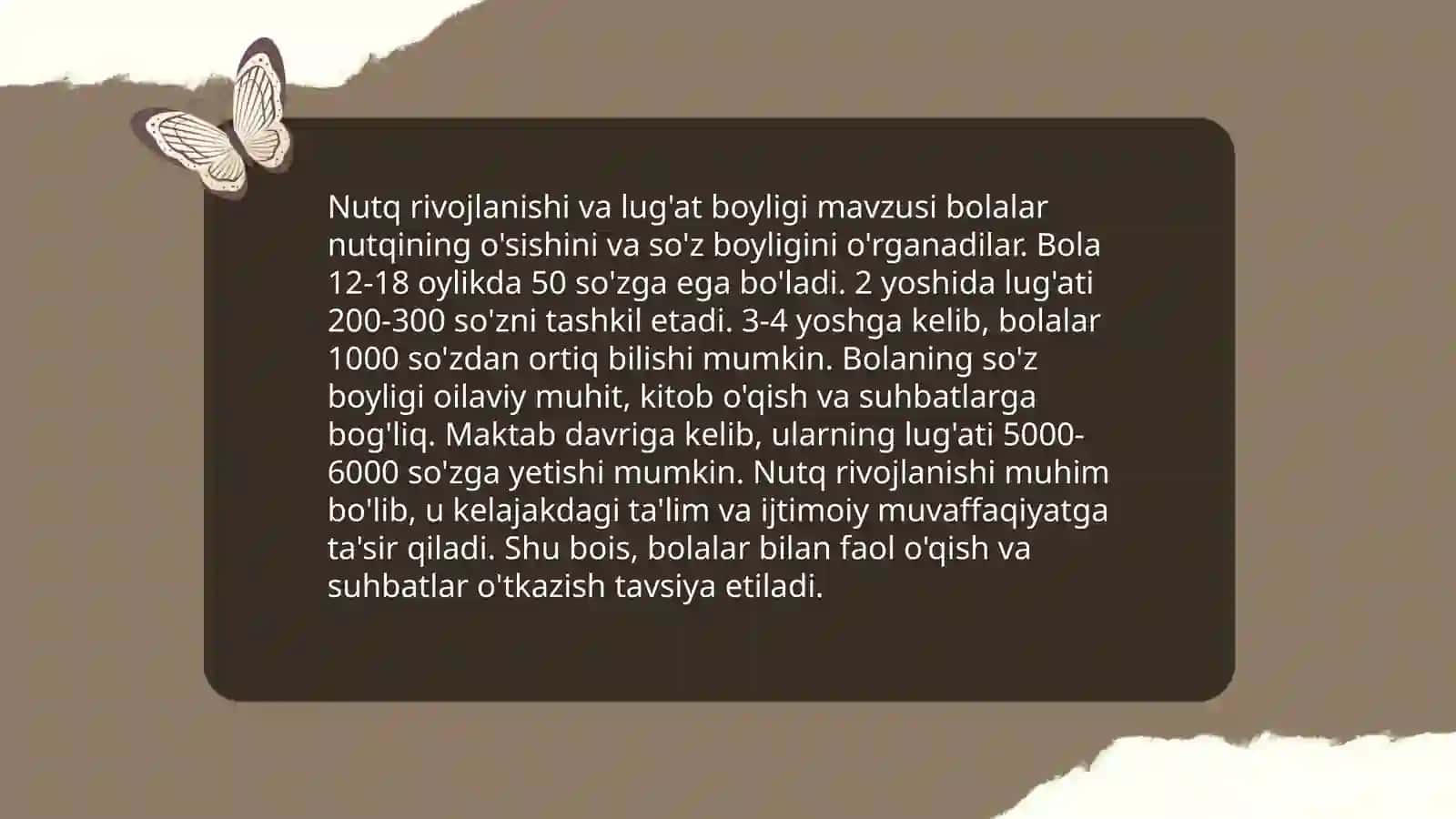 Nutq rivojlanishi va lug'at boyligi 3