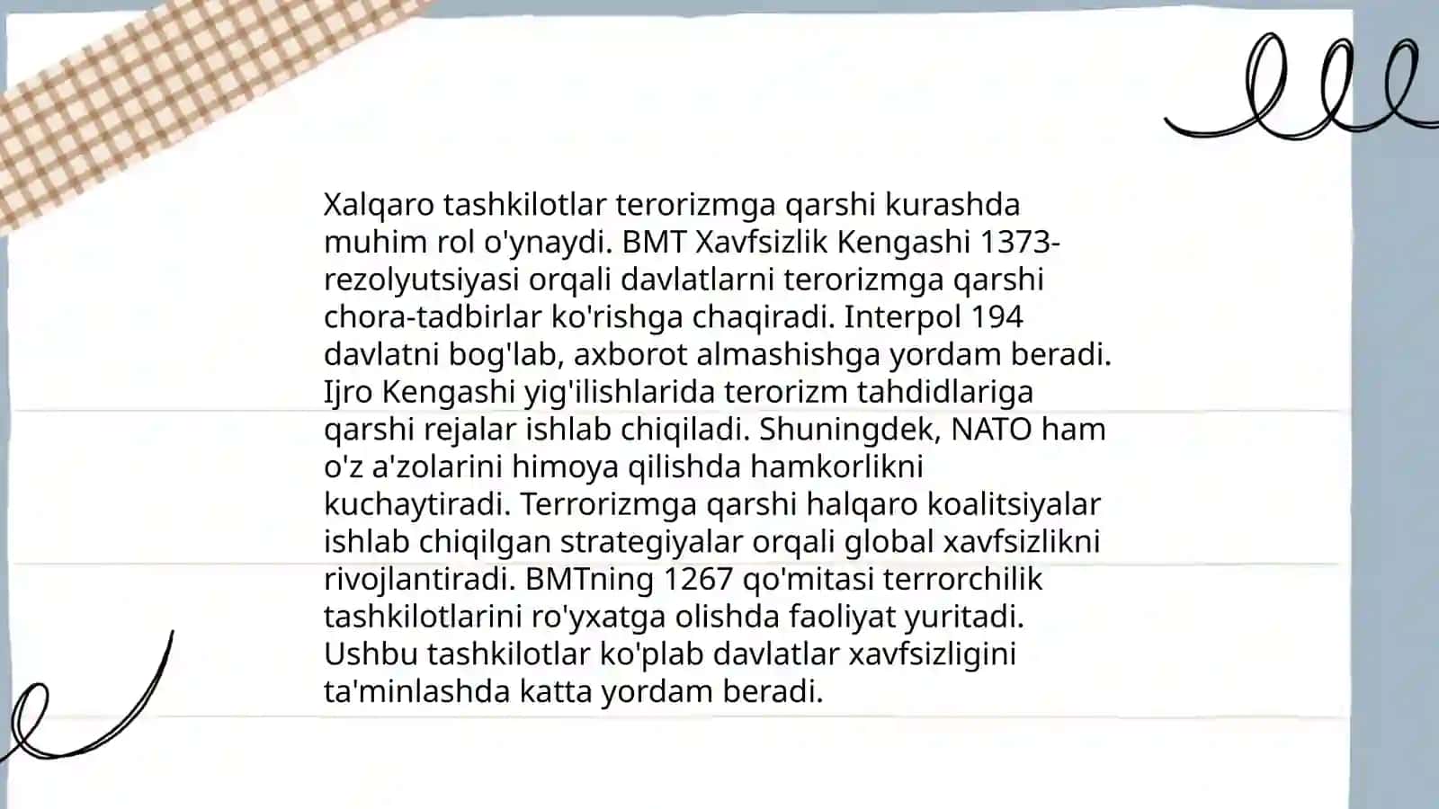 Xalqaro tashkilotlarning terorizmga qarshi kurashining ahamiyati 3