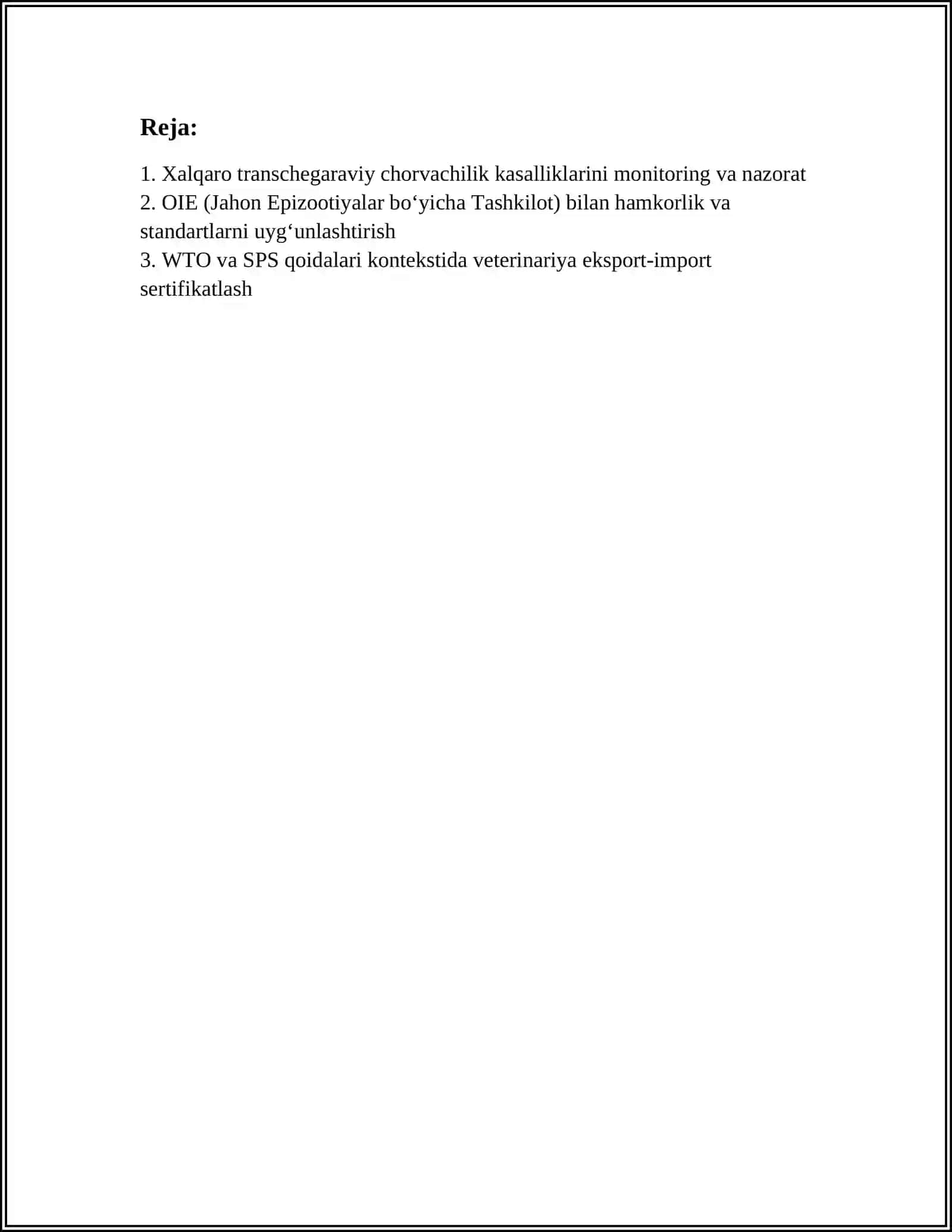 VETERINARIYA SOHASIDA OLIB BORILADIGAN XALQARO ALOQALAR 3