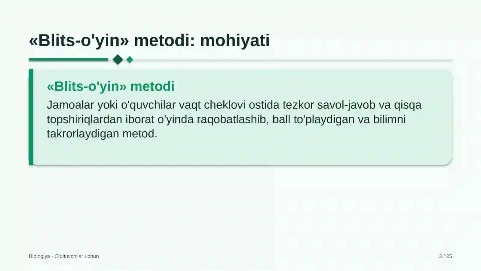 biologiya darslarida blits o'yin metodidan foydalanish 6955 3