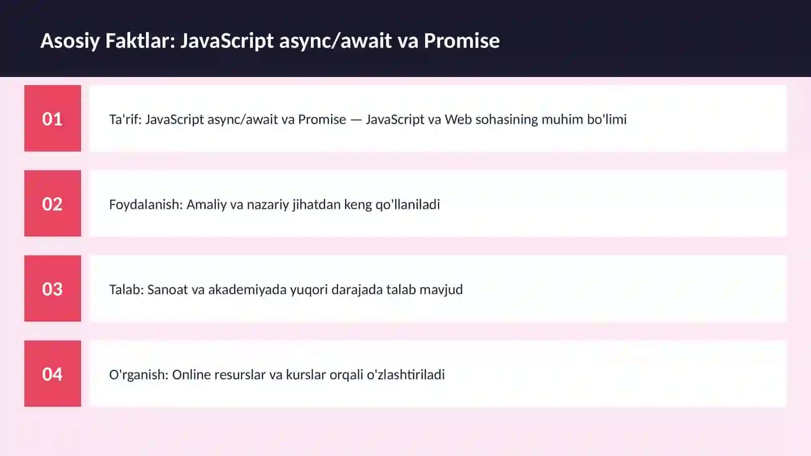 JavaScript async/await va Promise 3