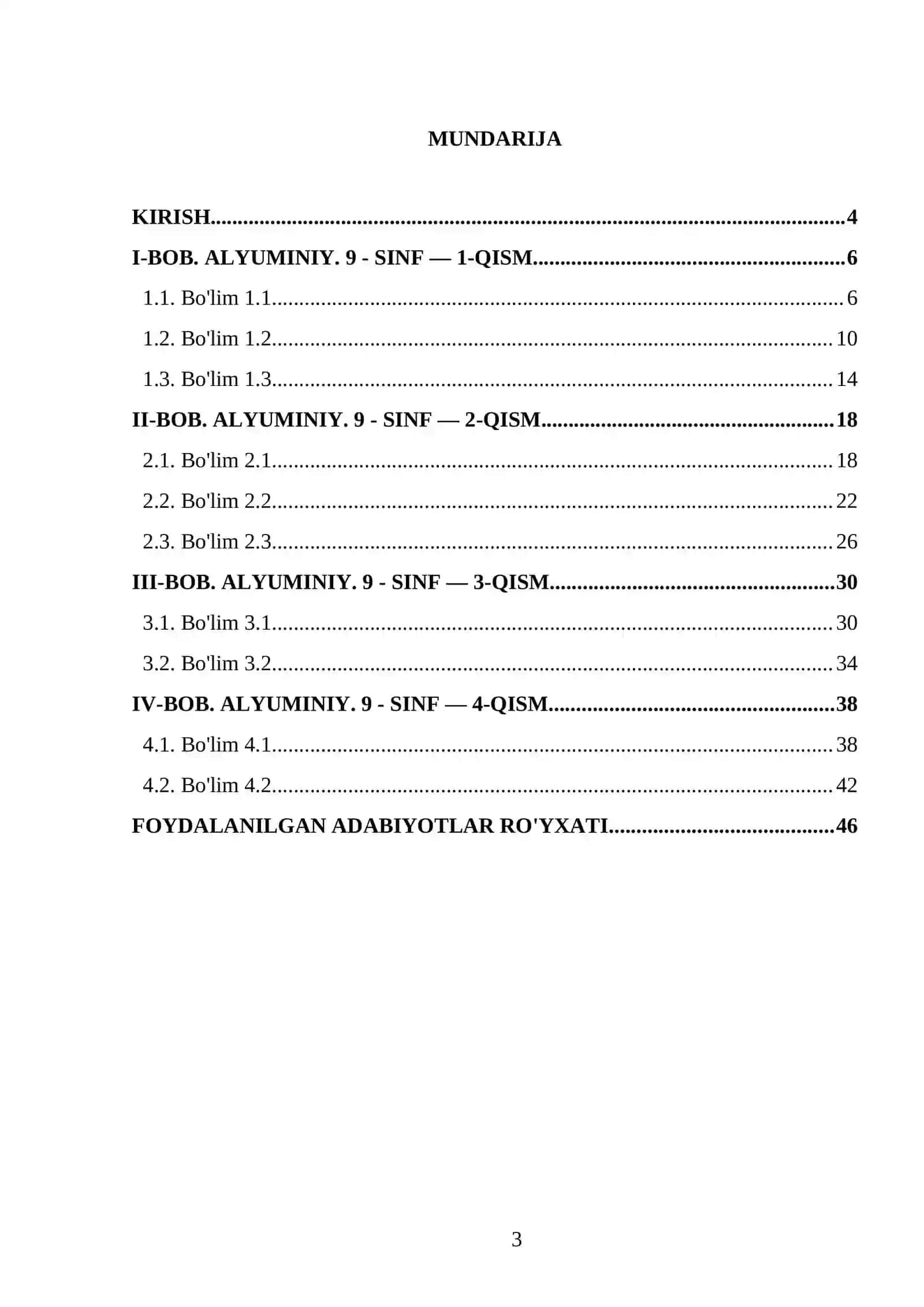 ALYUMINIY. 9 - SINF 3