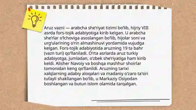 Aruz vaznining asoslari 3