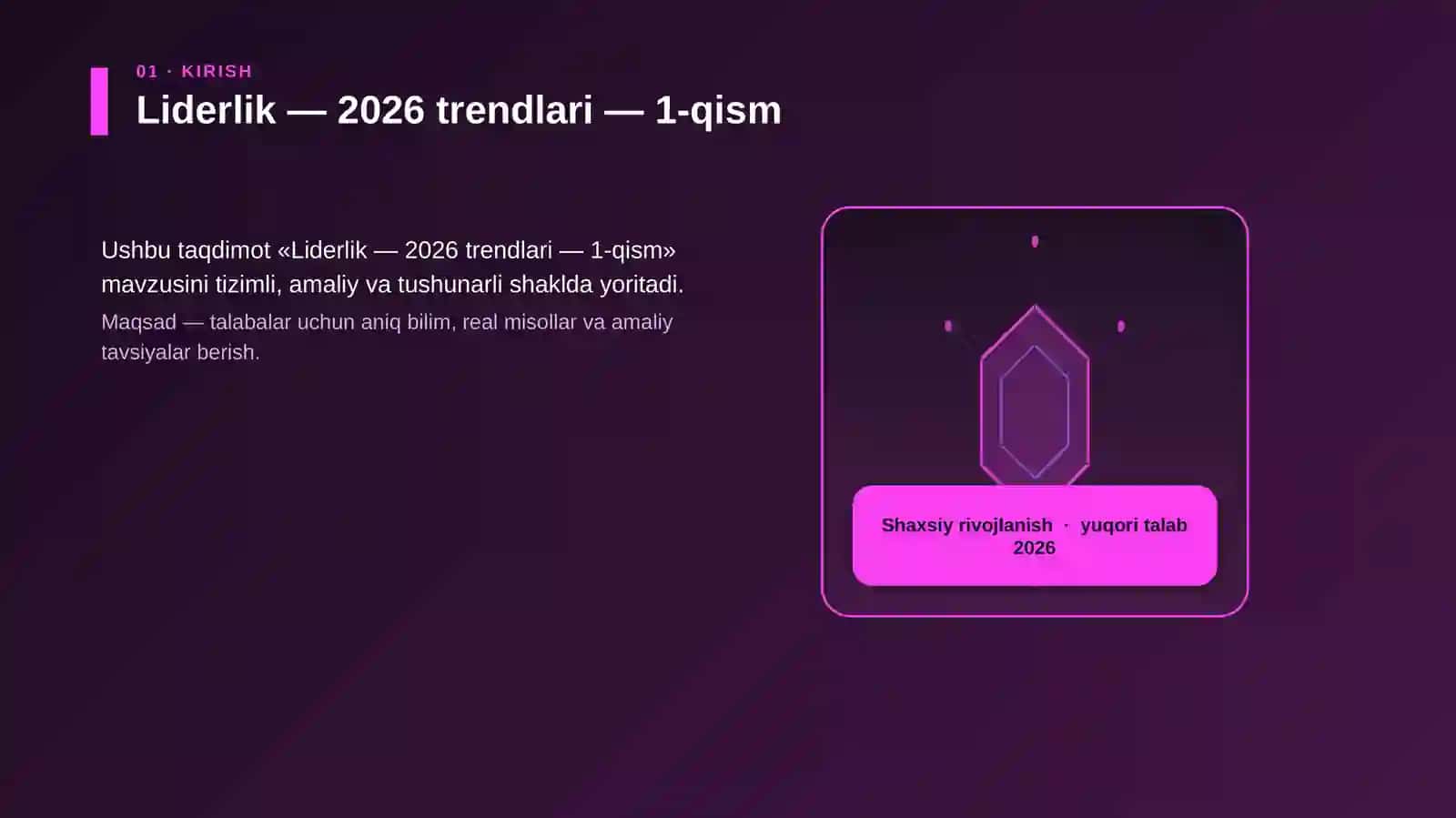 Liderlik — 2026 trendlari — 1-qism 3