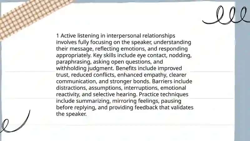 Interpersonal relationships 3