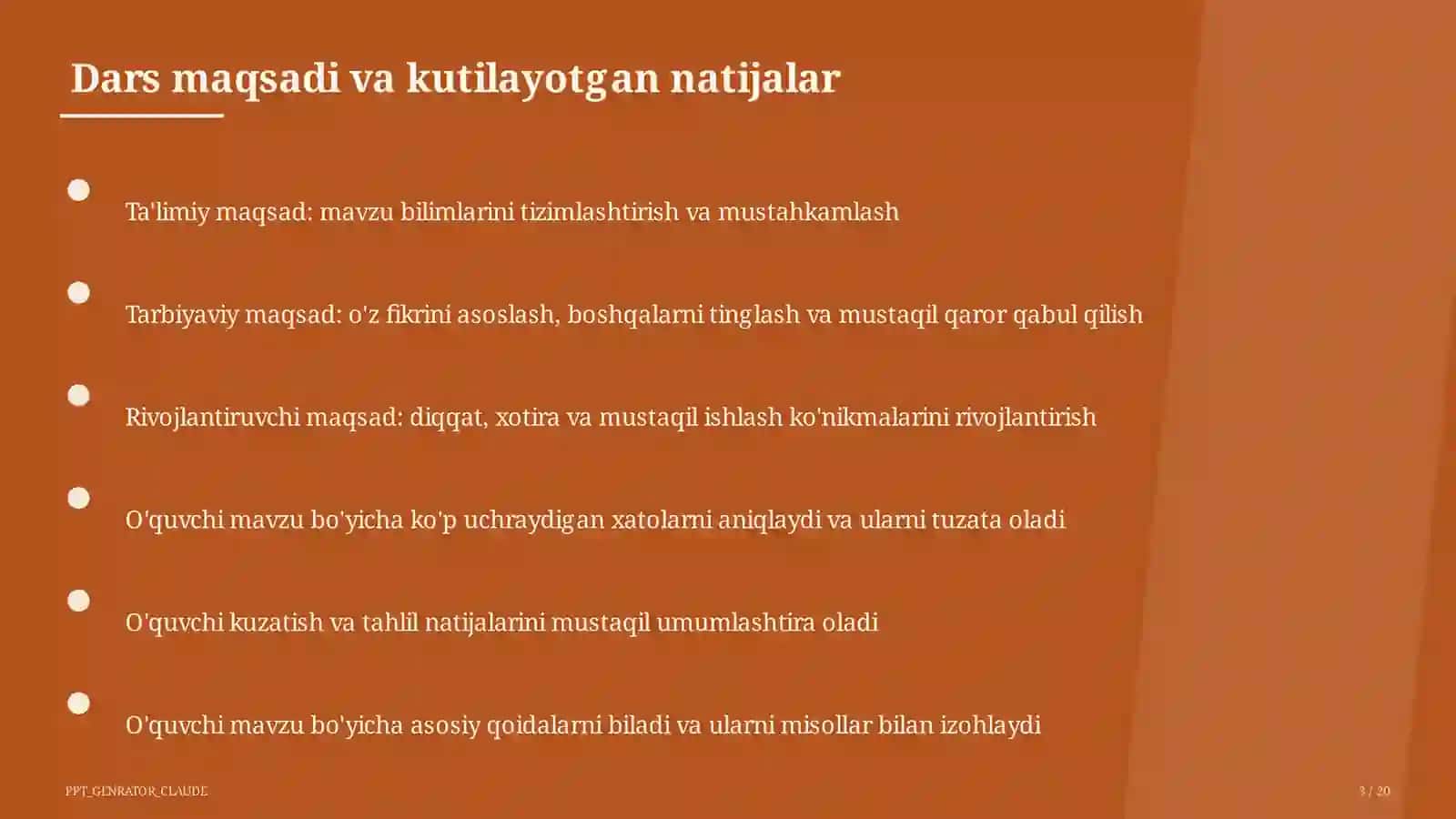 Dars rejasi 3