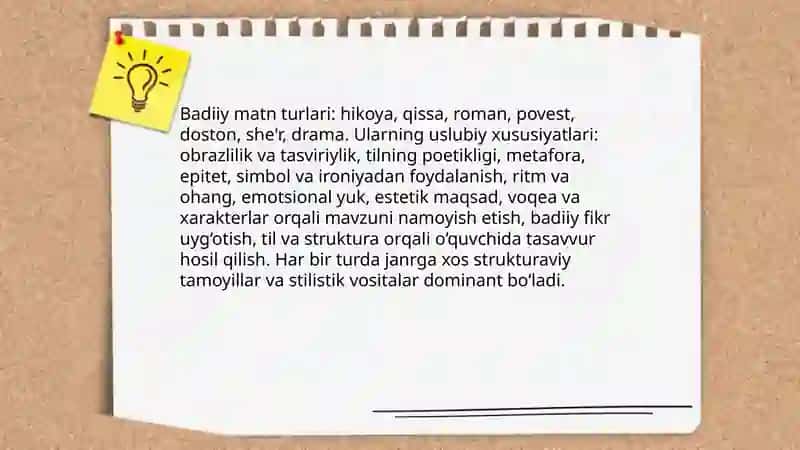 Badiiy matn turlari va ularning uslubiy xususiyatlari 3