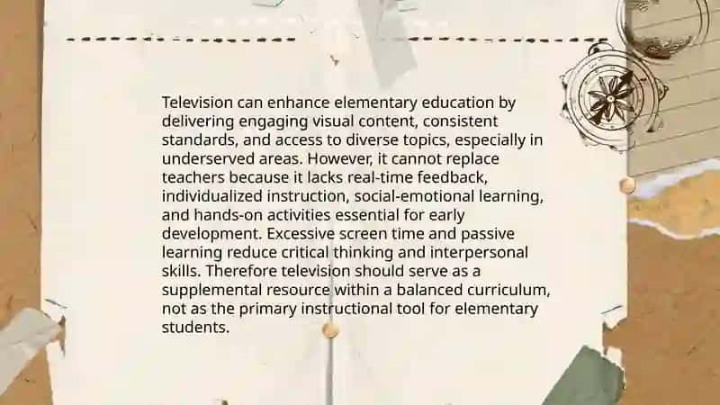 Education and Television. Opinion | argumentative essay 3