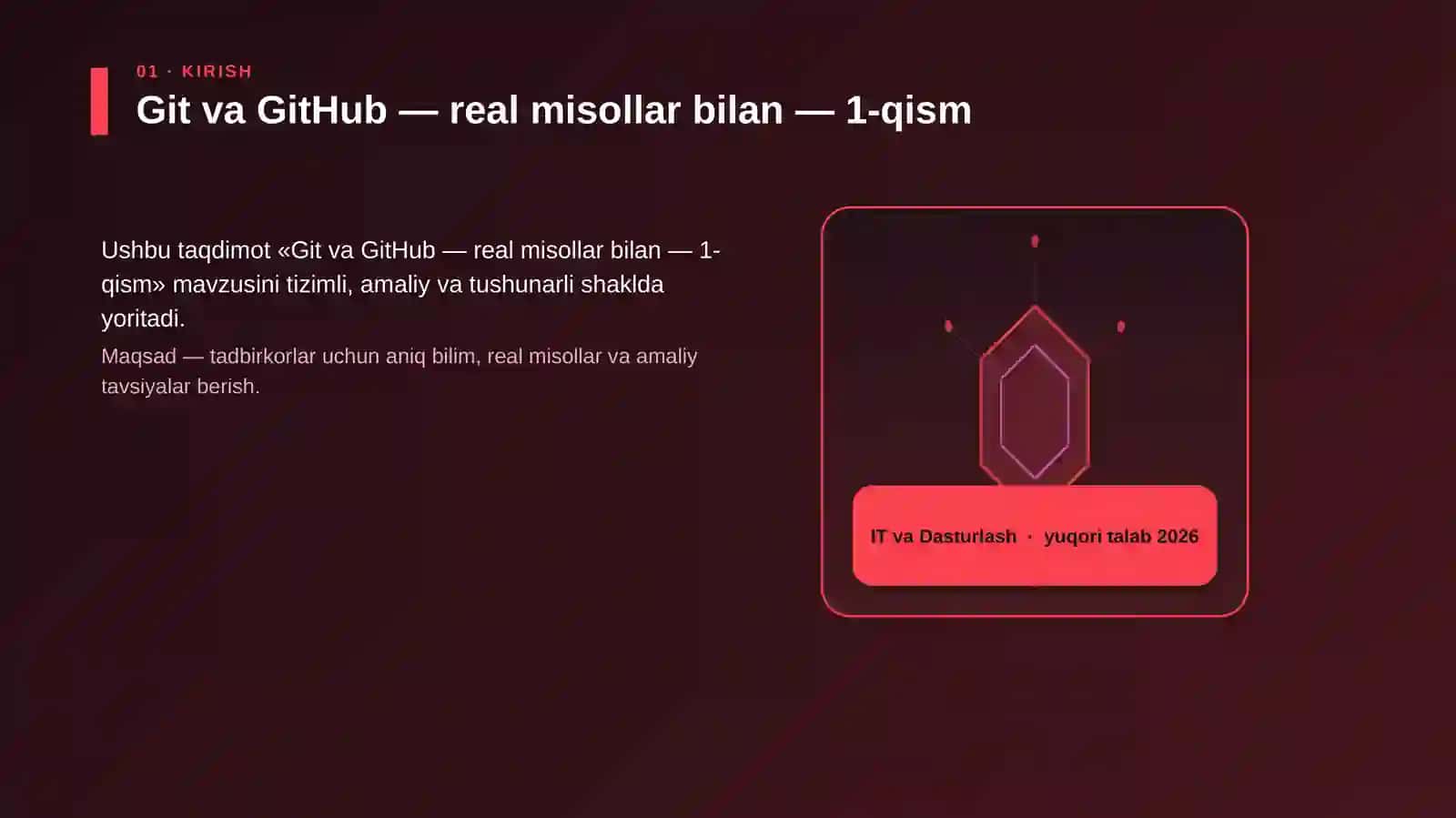 Git va GitHub — real misollar bilan — 1-qism 3