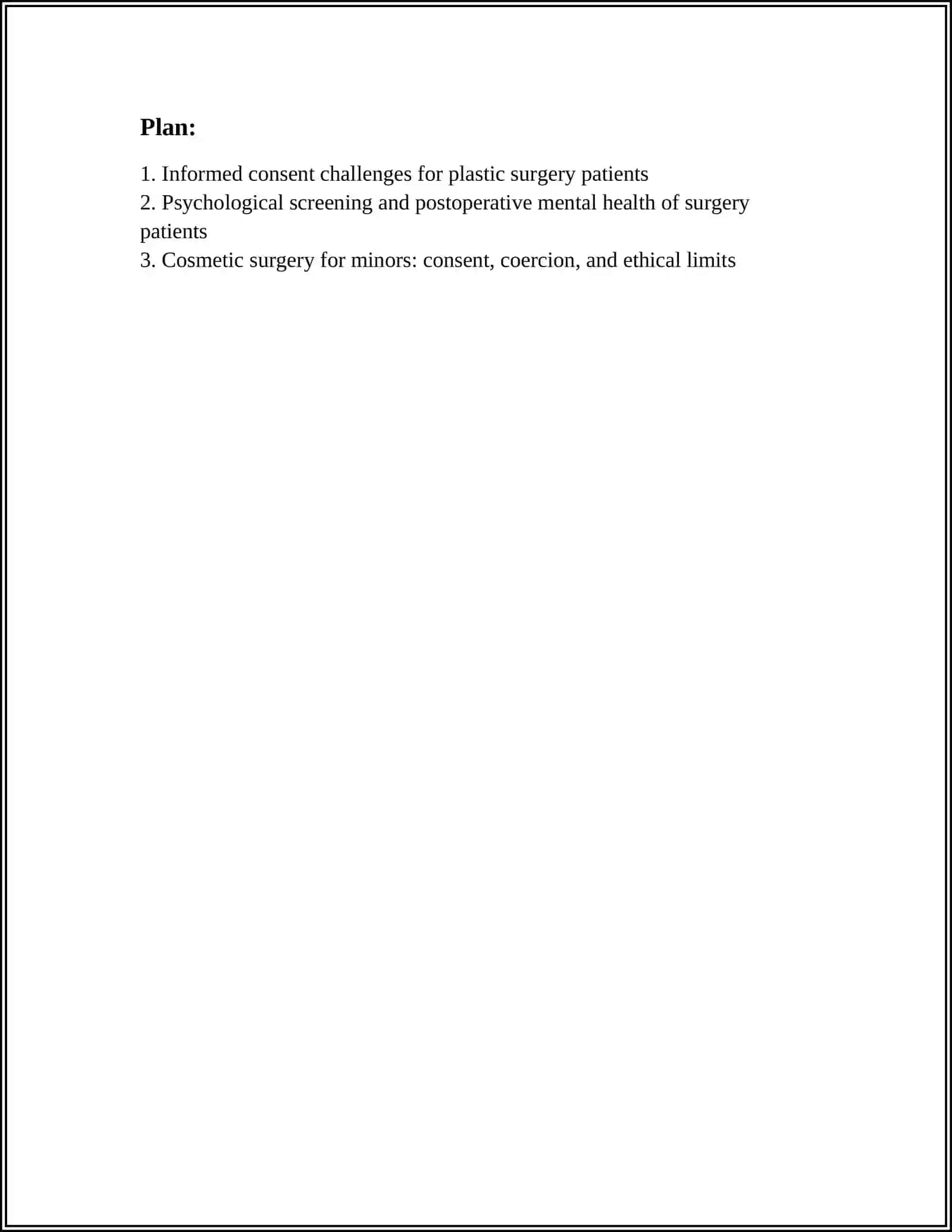 Ethical Issues in Plastic Surgery 3